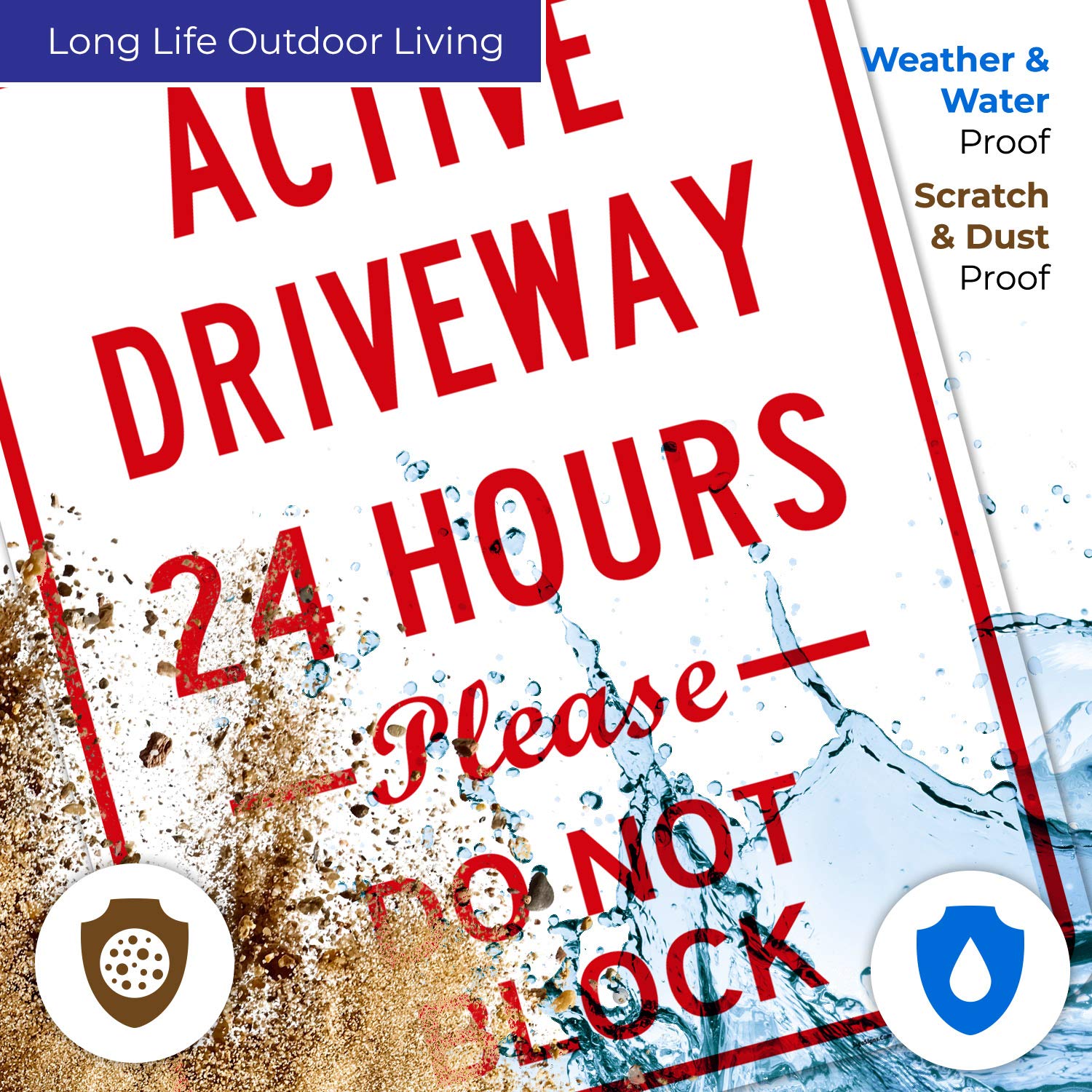 No Parking Sign - 24x30 Inches, Rust-Free .063 Aluminum, Fade Resistant for Driveway & Private Property - Easy Mounting, Indoor/Outdoor Use - Made in USA - Perfect for Residential Driveways, Commercial Entrances & Restricted Areas