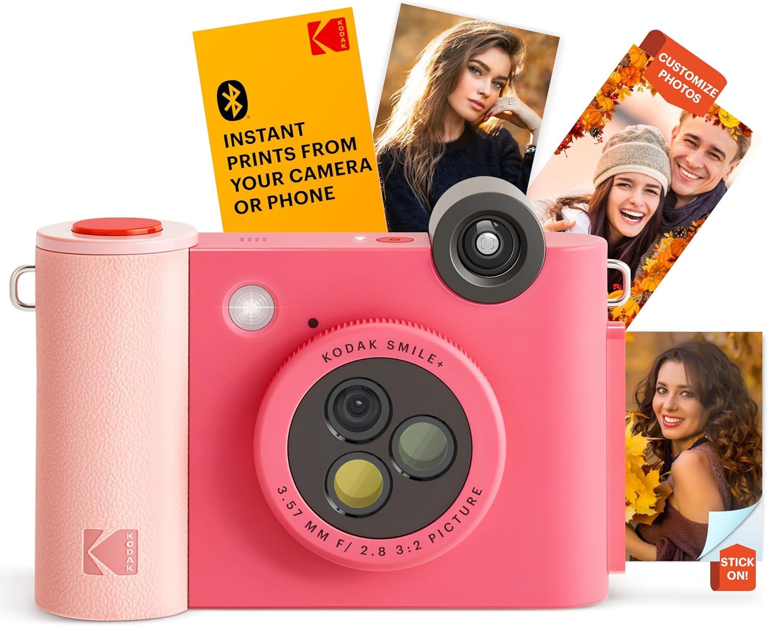 KODAK Smile+ 2-in-1 Digital Instant Print Camera & Wireless Bluetooth Photo Printer Bundle with 50 Sheets KODAK 2
