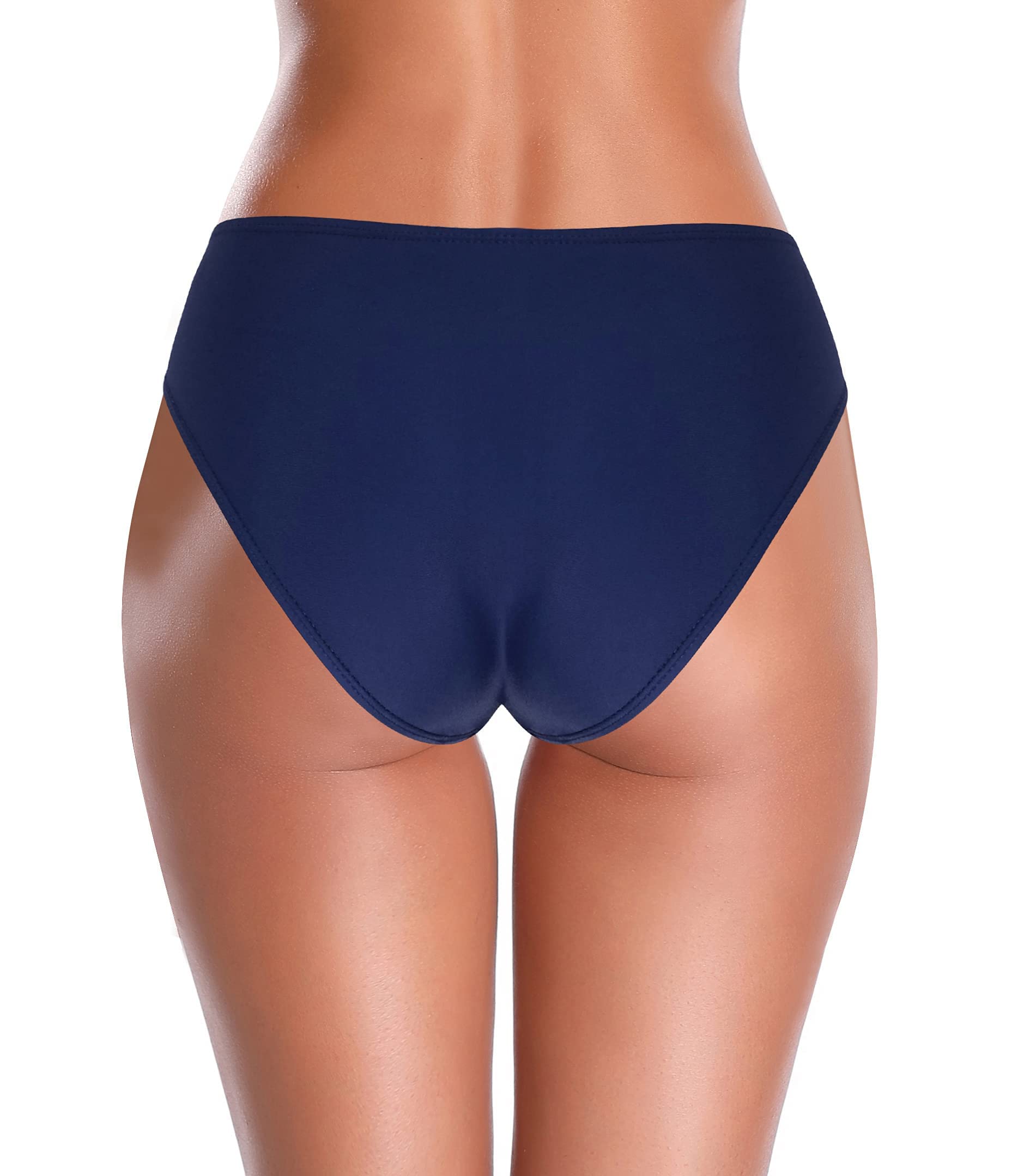 SHEKINI Women's Cheeky Bikini Bottom - Tummy Control Swimwear with Printed Knot Design for Beach, Pool & Summer Vacations