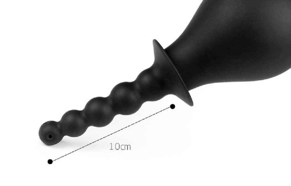 Premium Silicone Anal Plug with Enema Cleaner - Beaded Design for Safe & Comfortable Use | Perfect for Anal Play, Hygiene, and Adult Intimacy