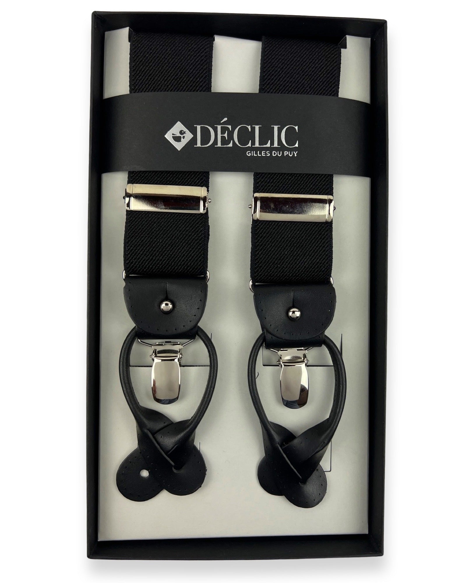 Plain 35mm 2-in-1 Black Braces for Men & Women | Adjustable Suspenders for Formal Wear & Office Attire