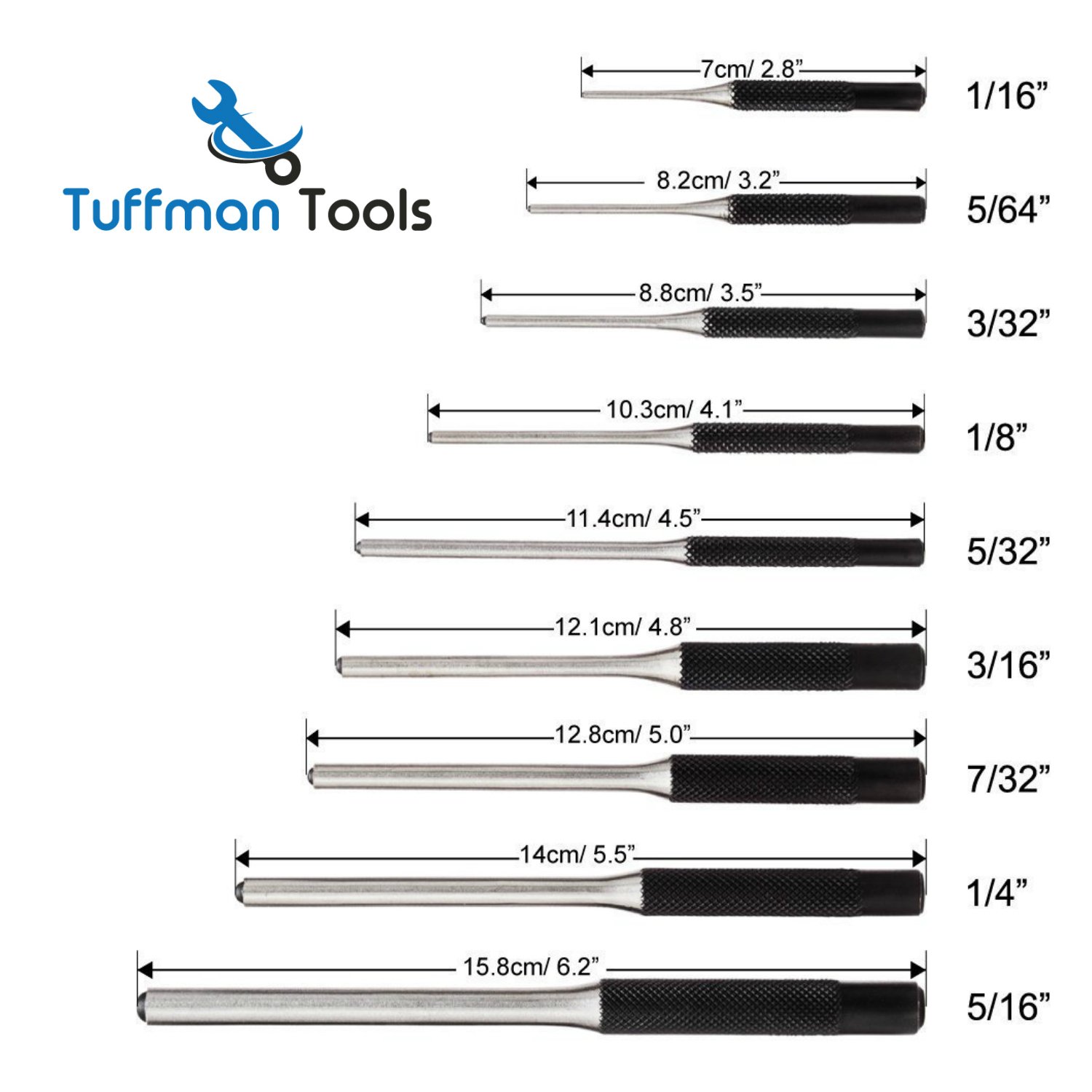 9-Piece Roll Pin Punch Set - Professional Craftsman Tool Kit for Gunsmithing, Watch Repair & Firing Pin Removal | Includes Durable Tool Pouch | Perfect for DIY Projects, Firearm Maintenance & Jewelry Making