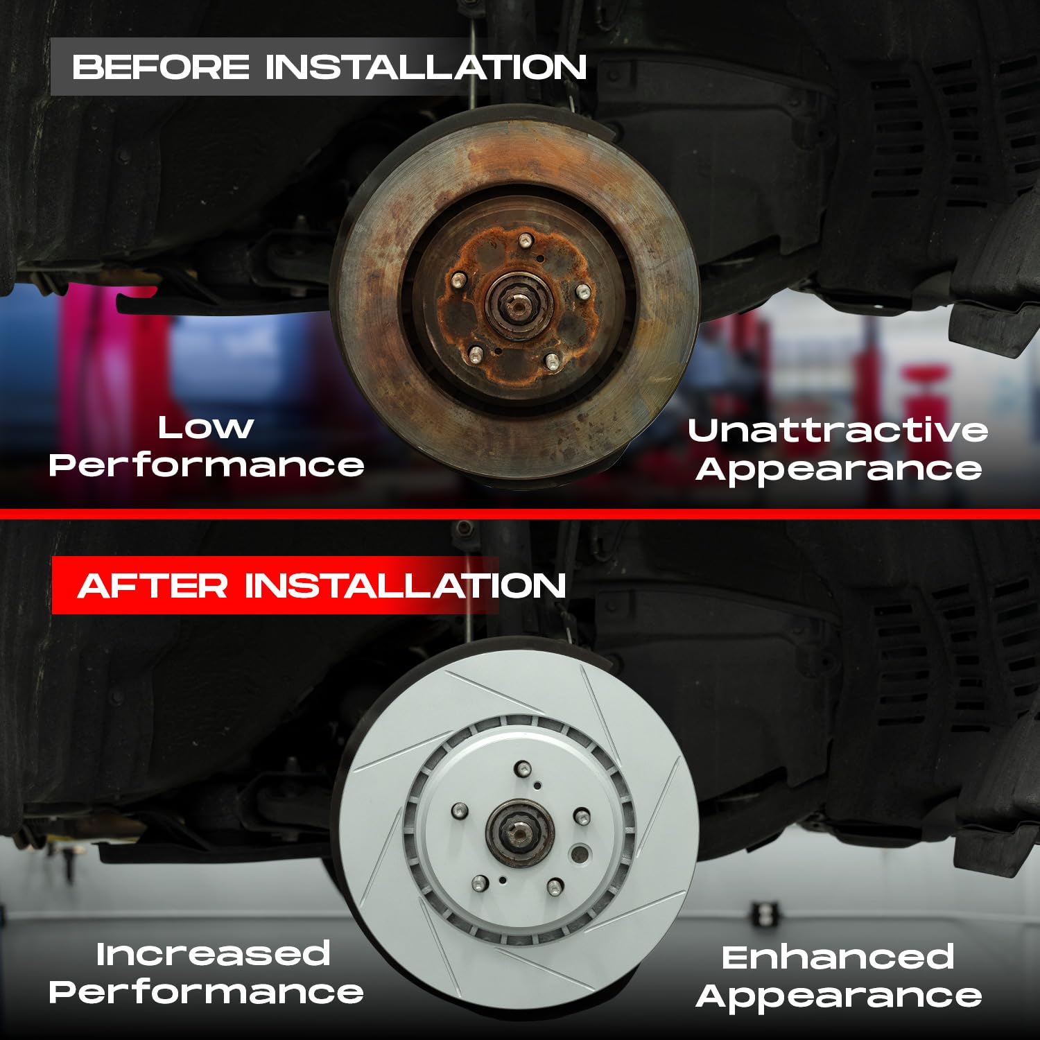 R1 Concepts Premium Front Brake Kit - Ceramic Brake Pads & Rotors for 2005-2006 Pontiac GTO | High-Performance Braking System for Daily Driving & Track Use
