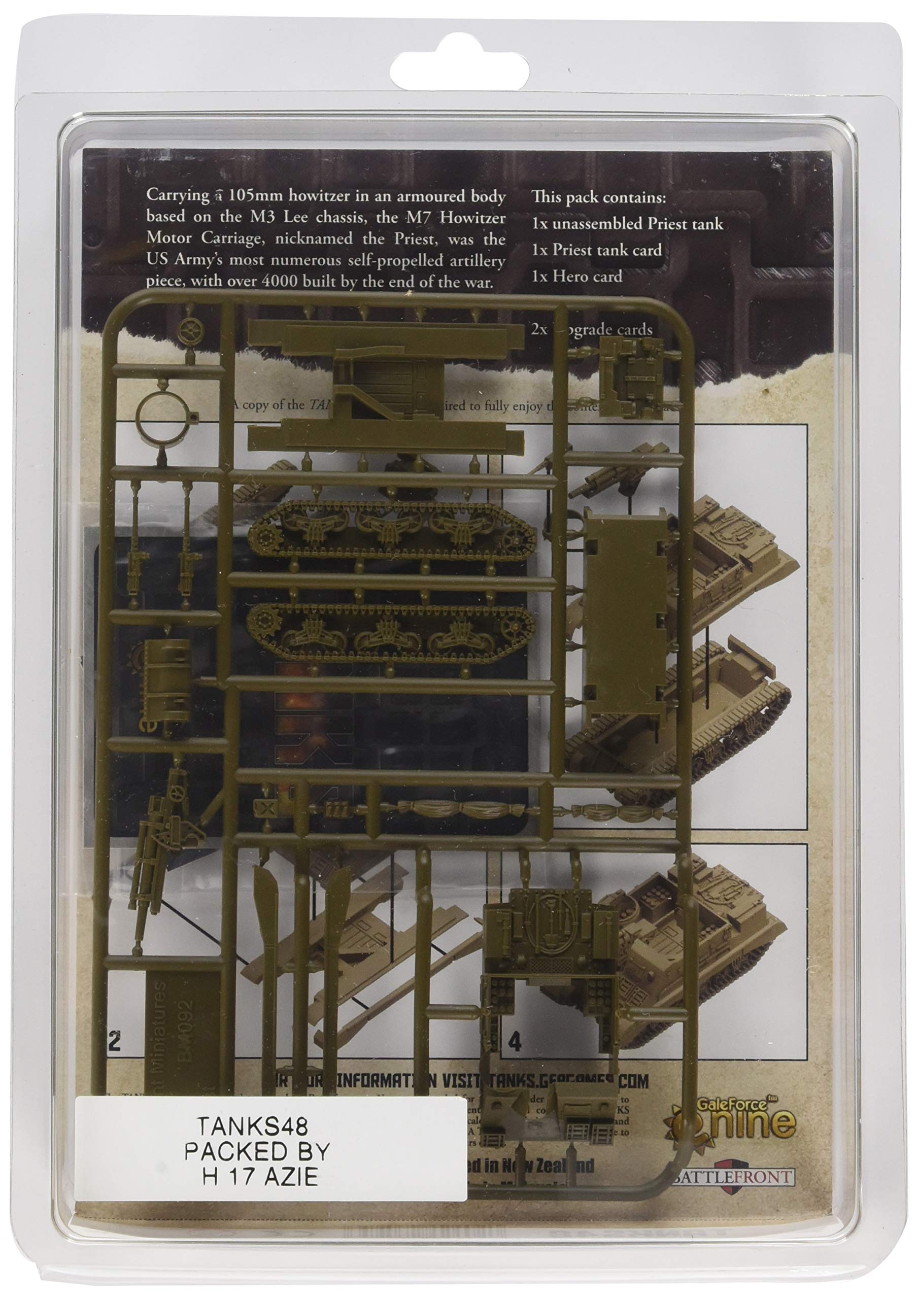 Gale Force 9 Tanks American Priest Tank Expansion - Strategic Board Game for War Enthusiasts and History Buffs - Perfect for Game Nights and Historical Reenactments