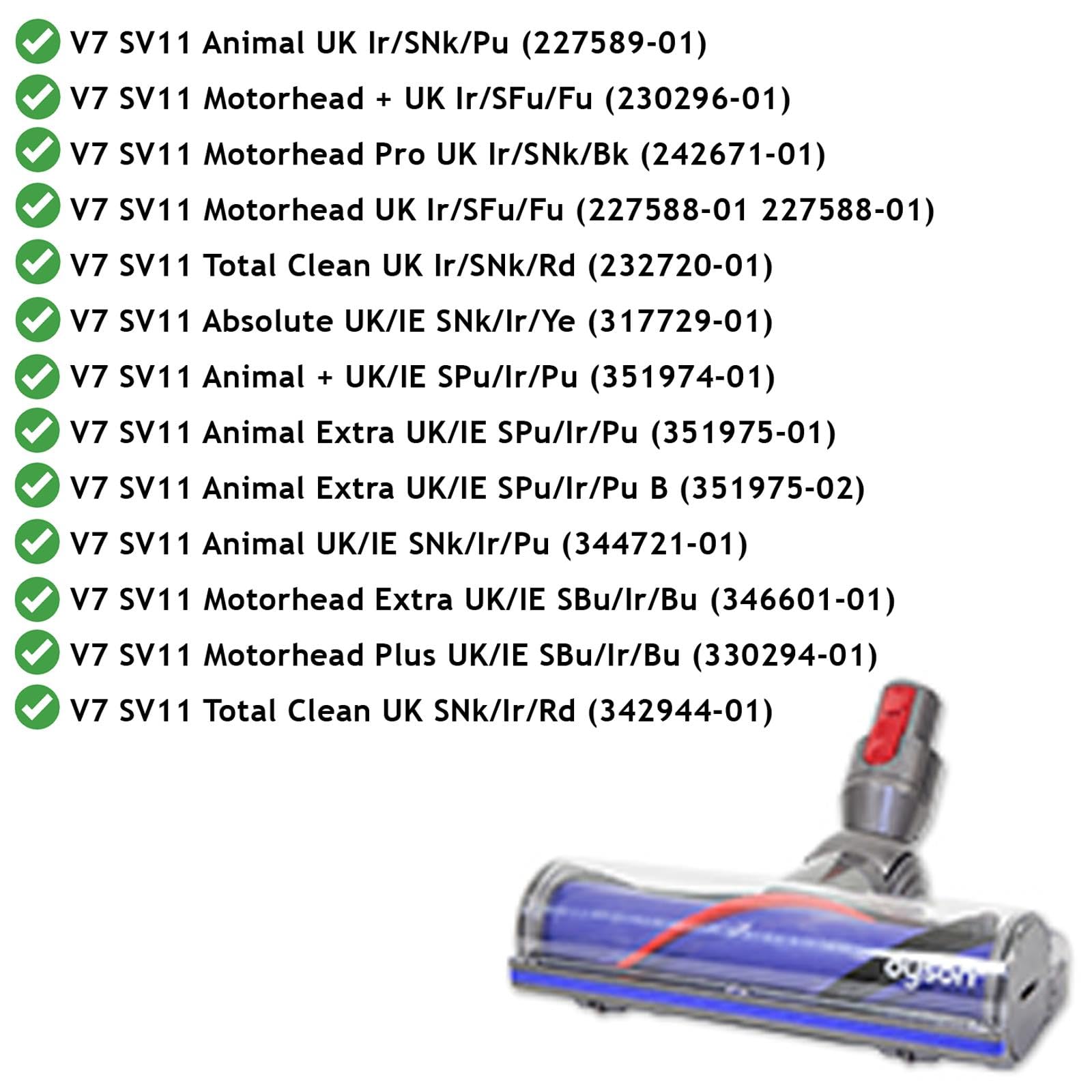 Dyson 968266-02 V7 Quick Release Motorhead Cleaner Head - Powerful Cordless Vacuum Attachment for Pet Hair & Deep Cleaning | Perfect for Carpets, Hard Floors & Upholstery