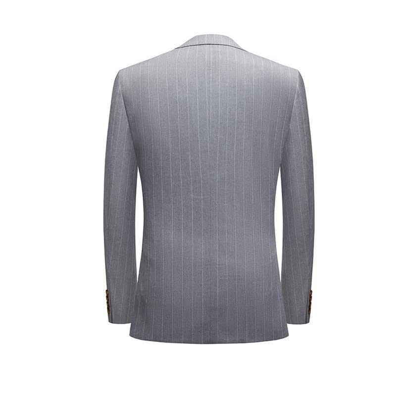 Men's Slim Fit 3-Piece Pinstripe Suit Set - Single Breasted Notch Lapel Blazer, Vest & Dress Pants | Formal Business Attire, Office Wear, Wedding & Special Occasions