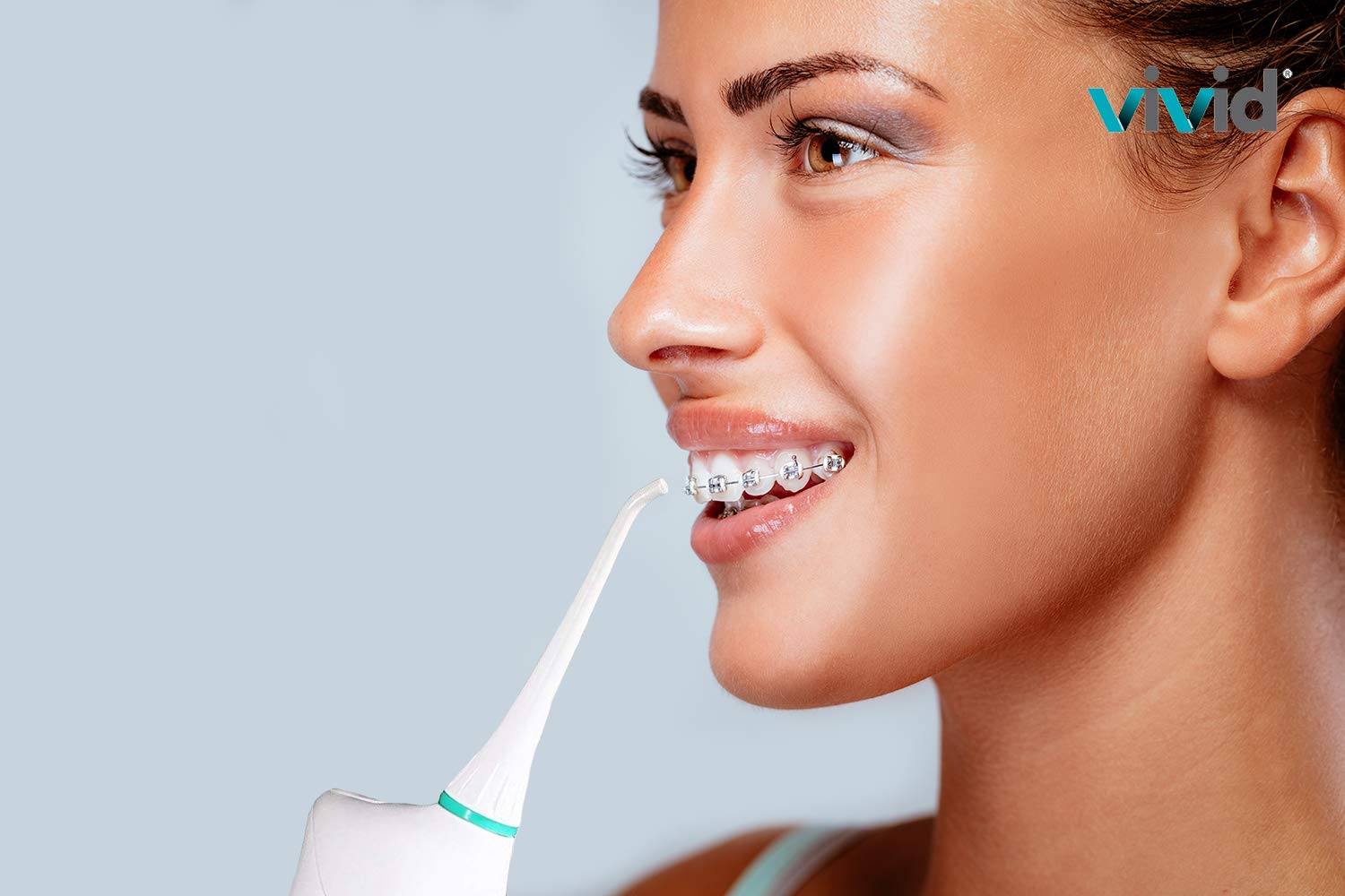 Vivid SmartFloss Rechargeable Water Flosser - Portable Teeth Cleaner for Braces & Dental Care, Travel-Friendly Oral Irrigator - Perfect for Home, Office & On-the-Go Use