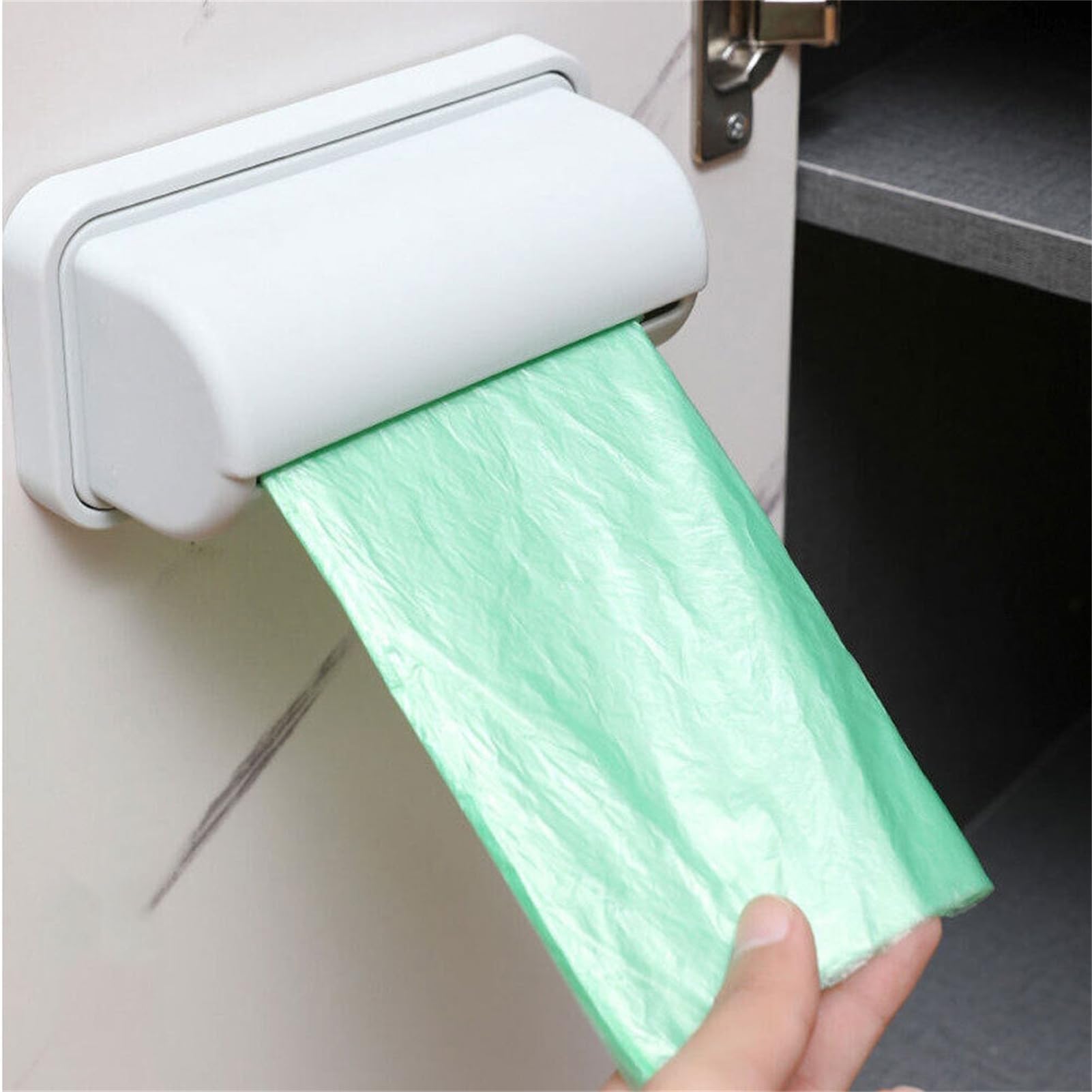 2024 New Adhesive Trash Bag Dispenser - Wall Mounted & Under Can Garbage Storage Bag Holder for Kitchen, Bathroom, Office (White, 2 Pack) - Perfect for Home Organization & Waste Management