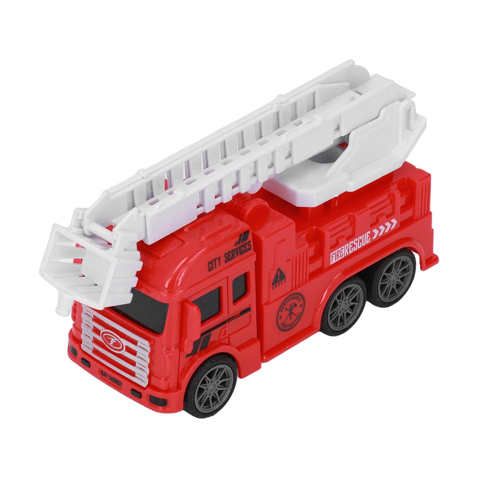 Shanrya Inertial Fire Truck Toy - Realistic Firefighter Vehicle with Extendable Ladder for Kids - Perfect for Role Play, Emergency Rescue Pretend Games & STEM Learning