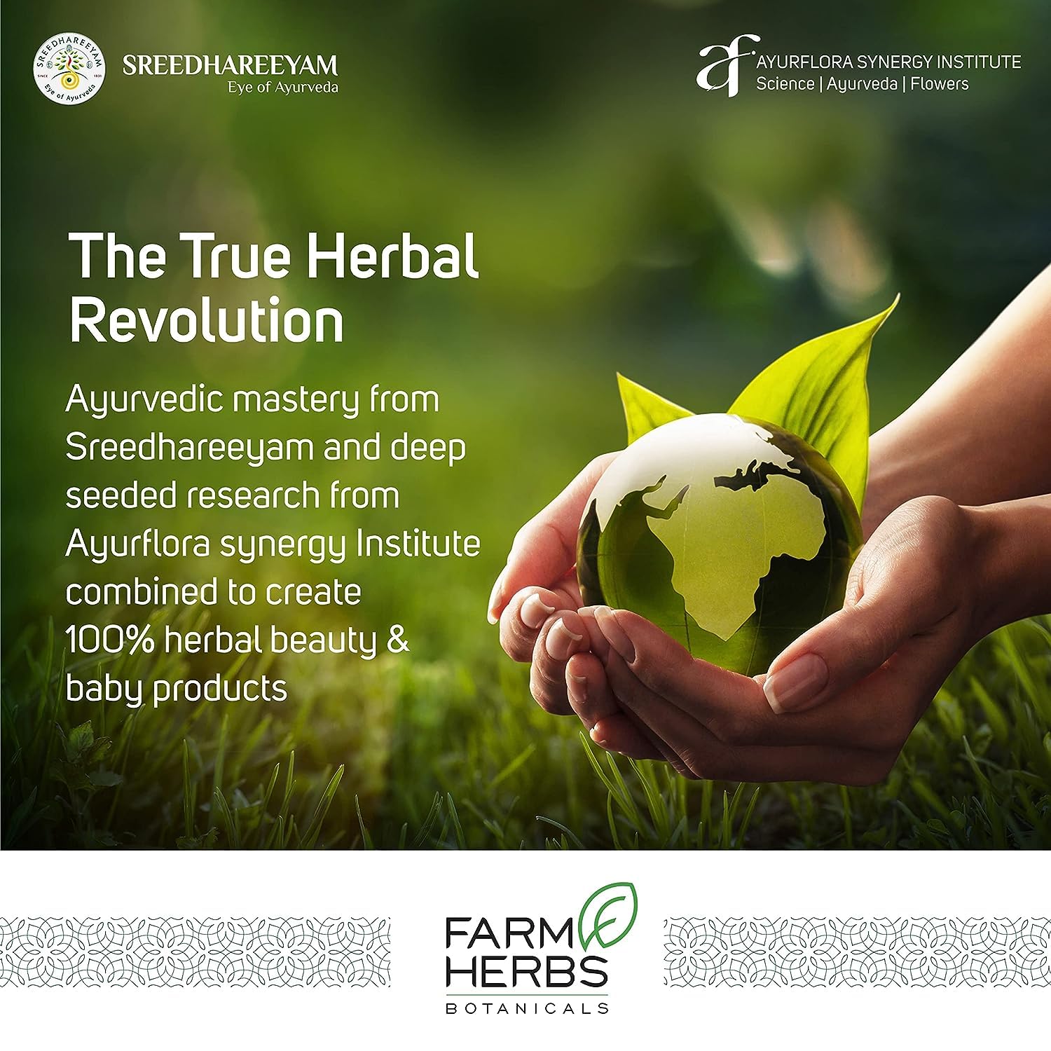 Farmherbs 100% Natural Herbal Hair Oil with Virgin Coconut Oil, Castor Oil & Olive Oil - Ayurvedic Anti-Hairfall Treatment for Men & Women - Non-Sticky Daily Use Hair Conditioner & Nourisher (100ml) - Perfect for Dry, Damaged Hair & Scalp Care at Home or Salon