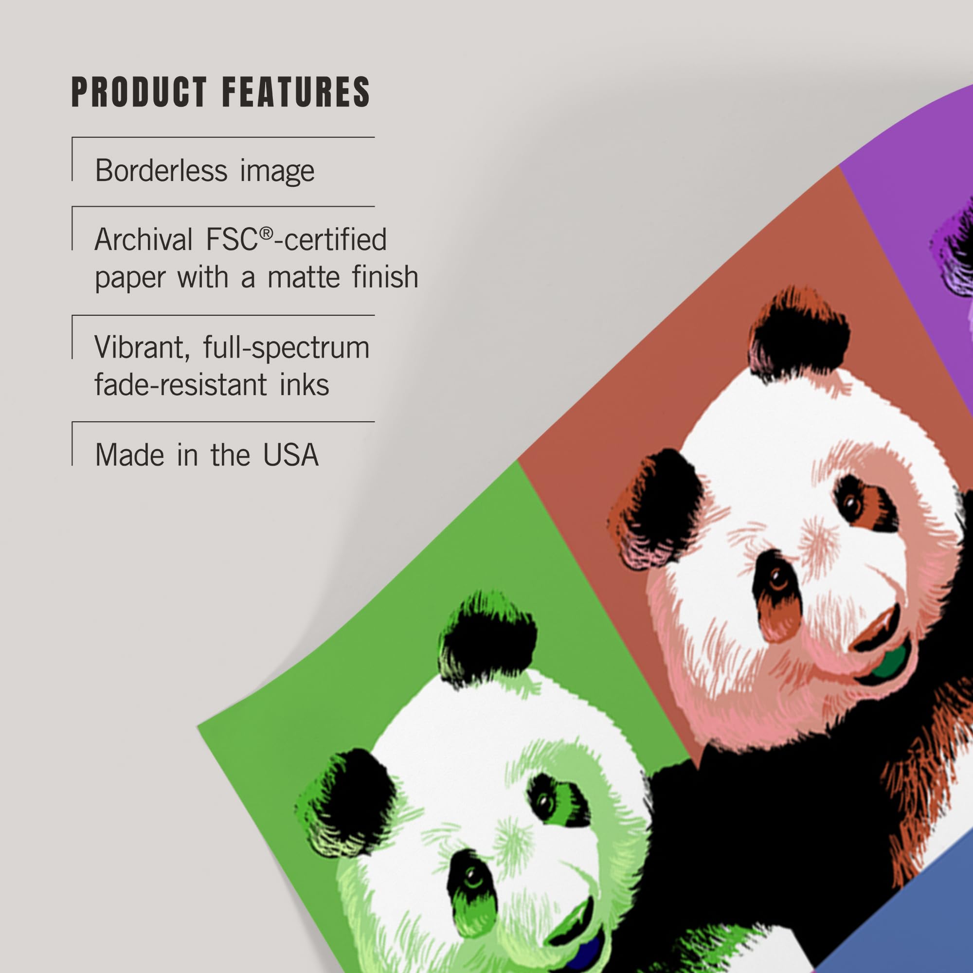 Lantern Press 16x24 Inch Giclee Print - Panda Pop Art Wall Decor for Zoo Lovers | Perfect for Living Room, Nursery & Animal Theme Bedroom