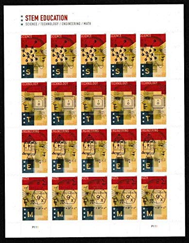 USPS 2018 STEM Education Forever Stamps - Sheet of 20 Collectible Postage Stamps for Mailing, Science Enthusiasts & Stamp Collectors - Perfect for Letters, Postcards & Educational Projects
