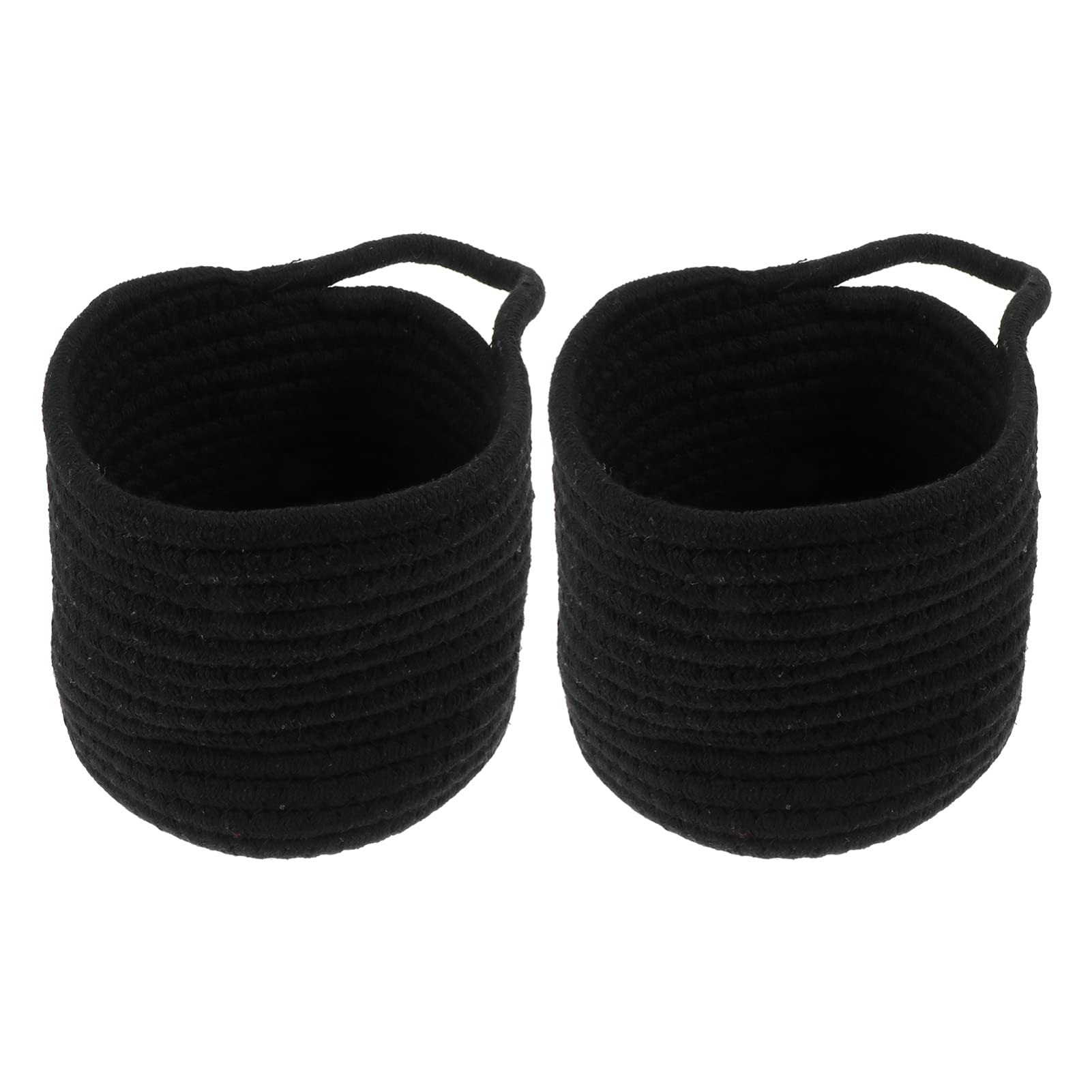 MILISTEN 2-Pack Woven Laundry Storage Baskets - 9x7 Inch Cotton Rope Organizer Bins for Clothes, Blankets & Toys | Space-Saving Wall Hanging or Ladder Storage | Gray Home Decor for Bedroom, Bathroom & Nursery Organization