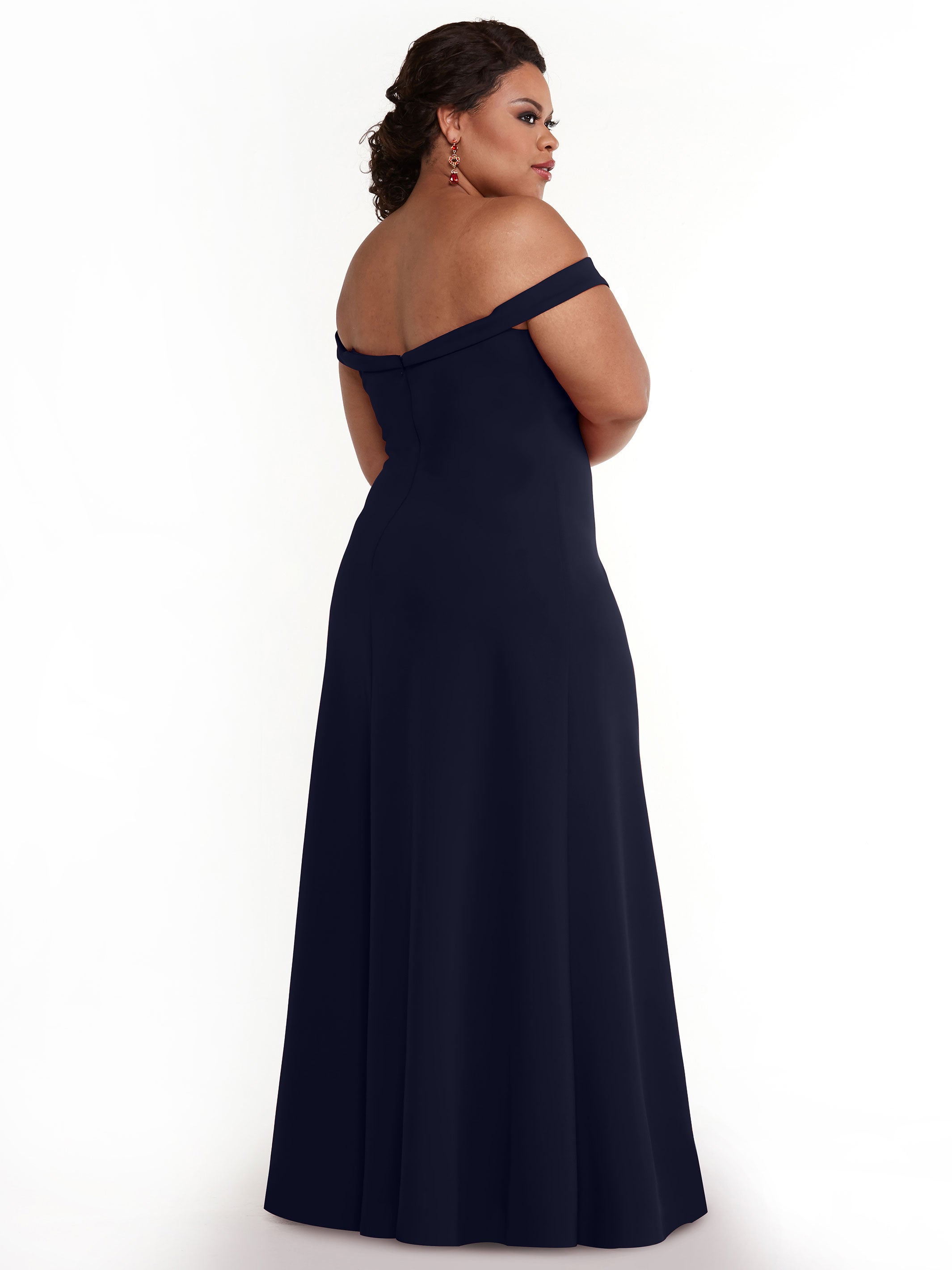Elegant Off-The-Shoulder Double Knit A-Line Bridesmaid Dress 83050 - Perfect for Weddings, Formal Events & Special Occasions