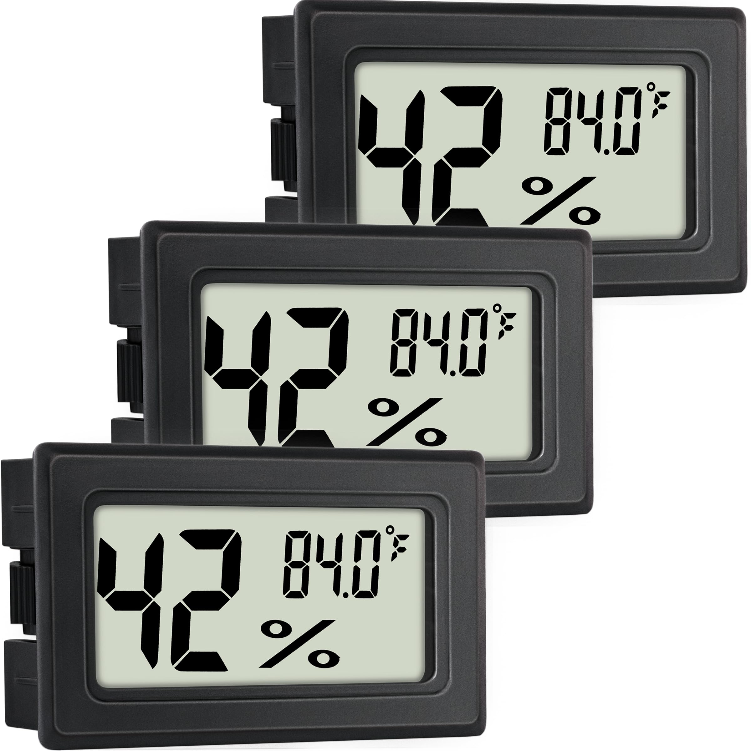 3 Pack Digital Hygrometer Thermometer - Indoor Humidity & Temperature Monitor with Fahrenheit (℉) for Home, Office, Humidor, Refrigerator, Greenhouse, Garden, Cellar & Closet - Perfect for Climate Control in Baby Rooms, Wine Cellars and Plant Care