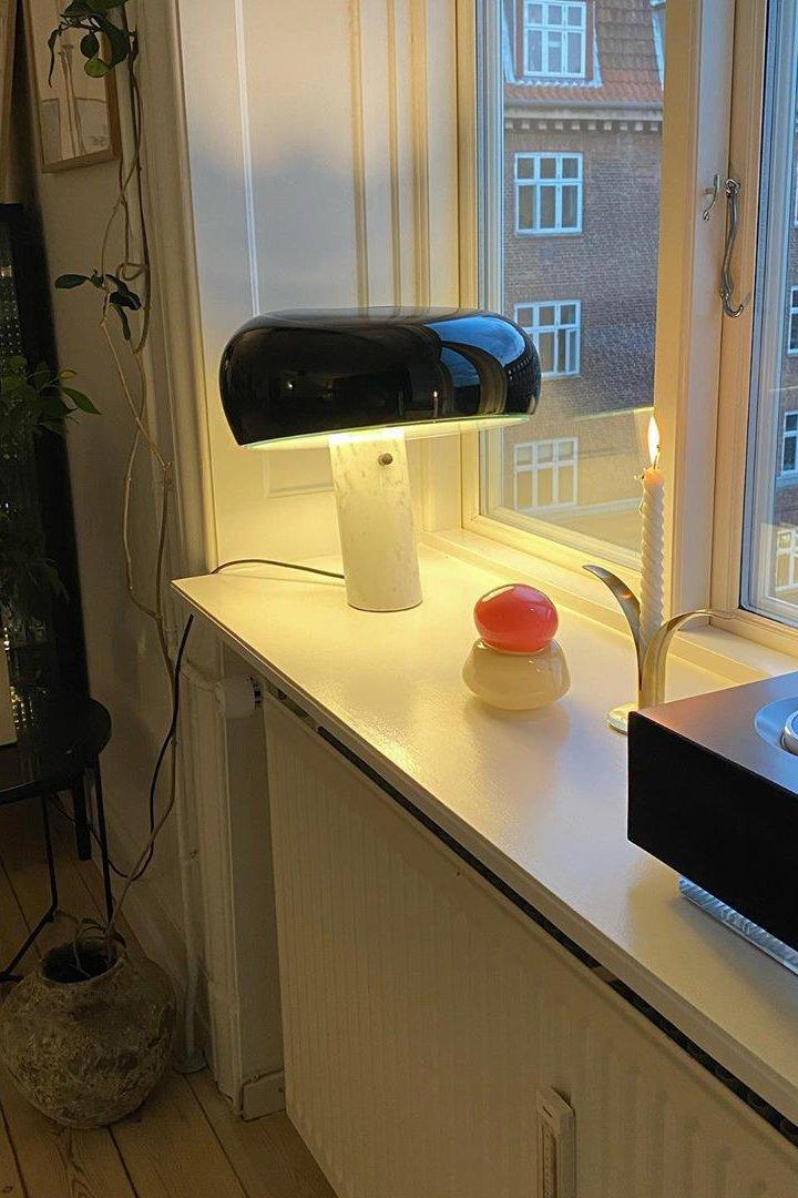 Modern Nucleus Marble Table Lamp - Elegant Home & Office Decor for Bedroom, Living Room, Study - Dimmable LED Light with USB Port