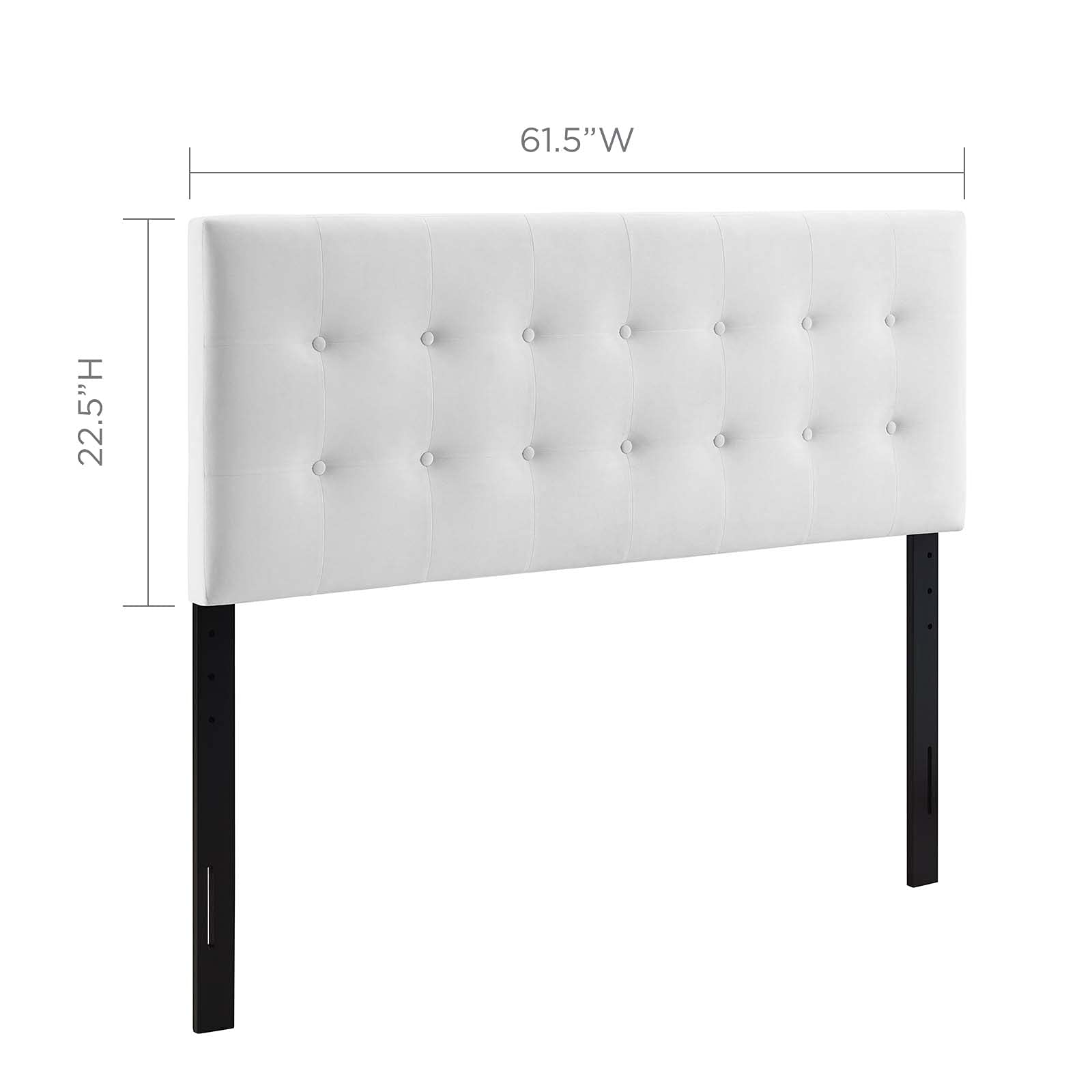 Modway Emily Queen Size Upholstered Headboard - Soft Velvet Fabric, Biscuit Tufted Design, White | Perfect for Bedroom Decor & Luxury Master Suite Upgrade