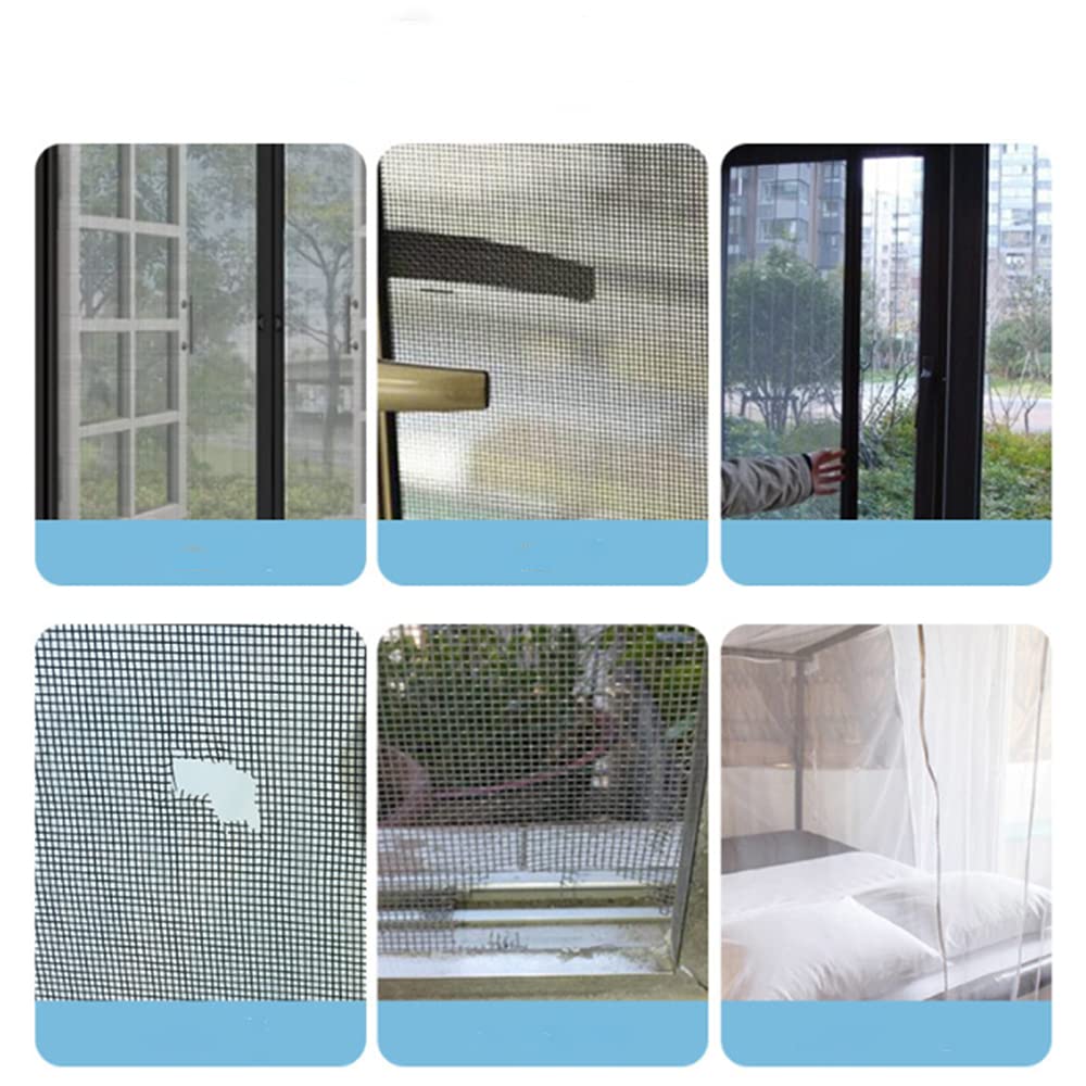 Window Screen Repair Tape - Self-Adhesive Waterproof Fiberglass Mesh Tape 2cm x 2m (Grey) - Fix Holes in Window & Door Screens, Patio Screens, and RV Screens - Durable & Weatherproof Solution