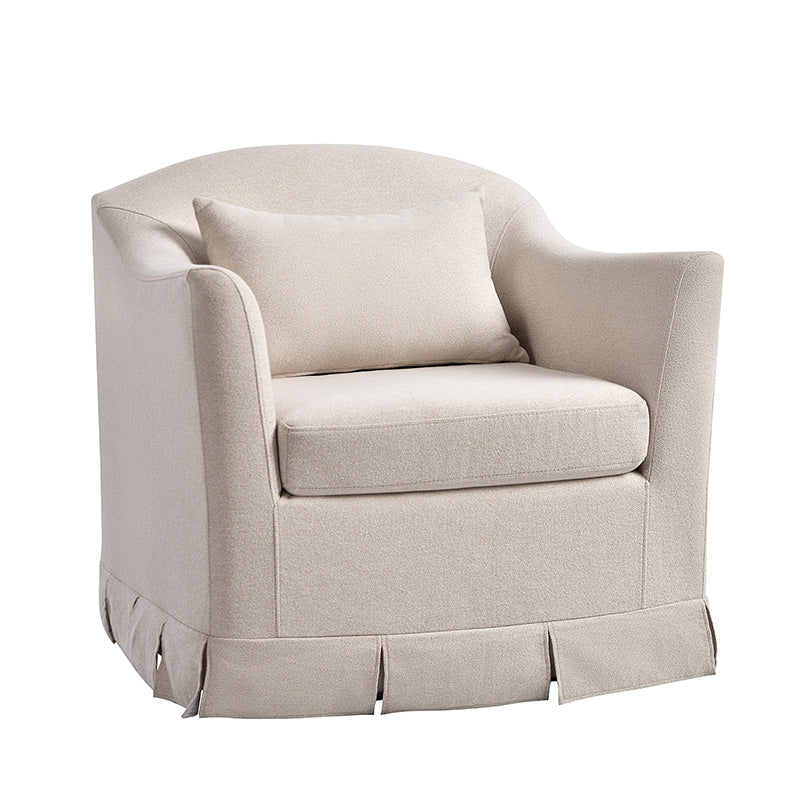 Sara Armchair with Removable Slipcover & Box Pleated Skirt - Modern Living Room Accent Chair for Home, Office, or Reading Nook