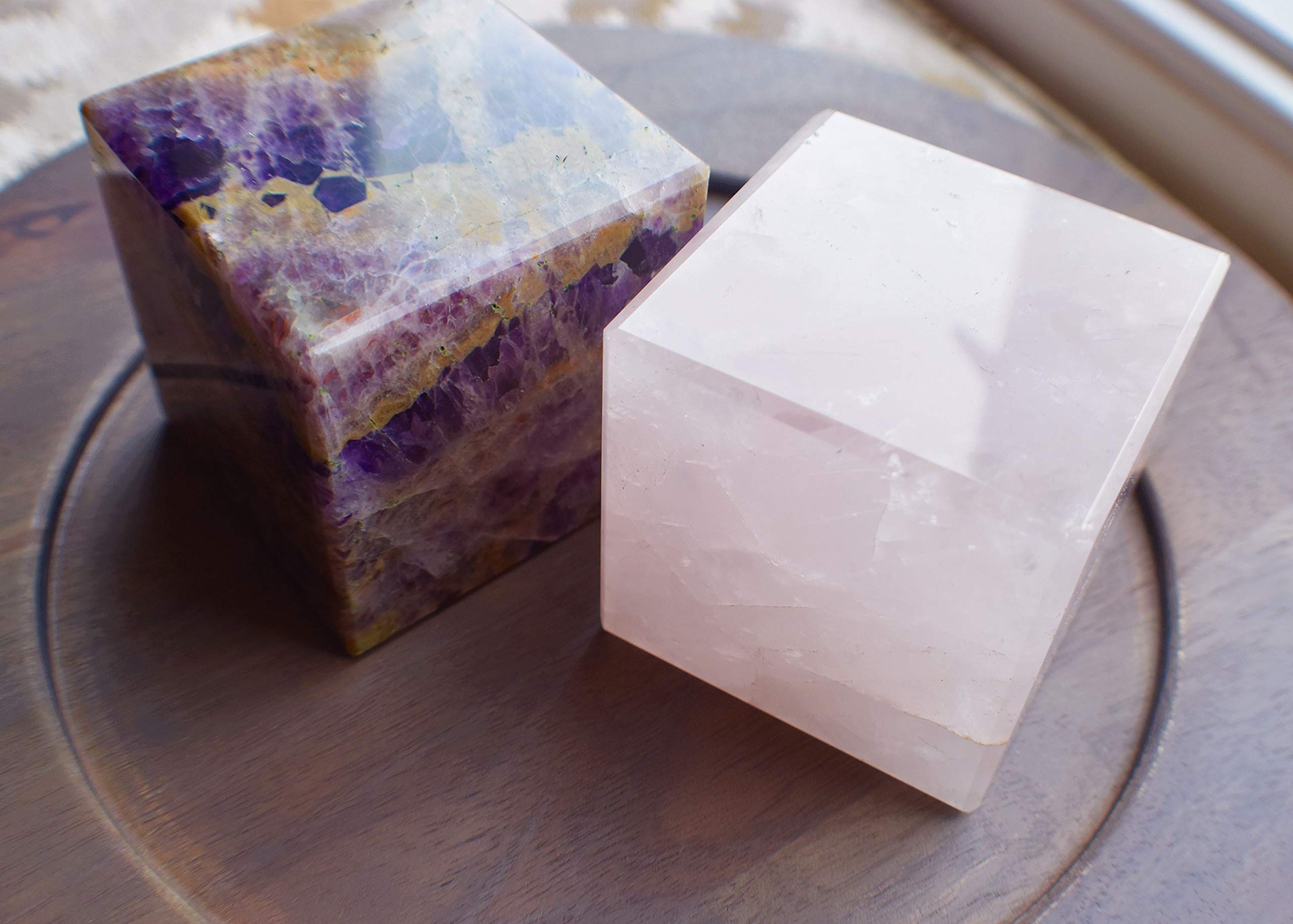 Natural Rose Quartz Cube - 3 Inch Polished Spiritual Healing Stone for Meditation, Home Decor & Energy Balancing | Perfect for Crystal Grids, Yoga Spaces & Gifts