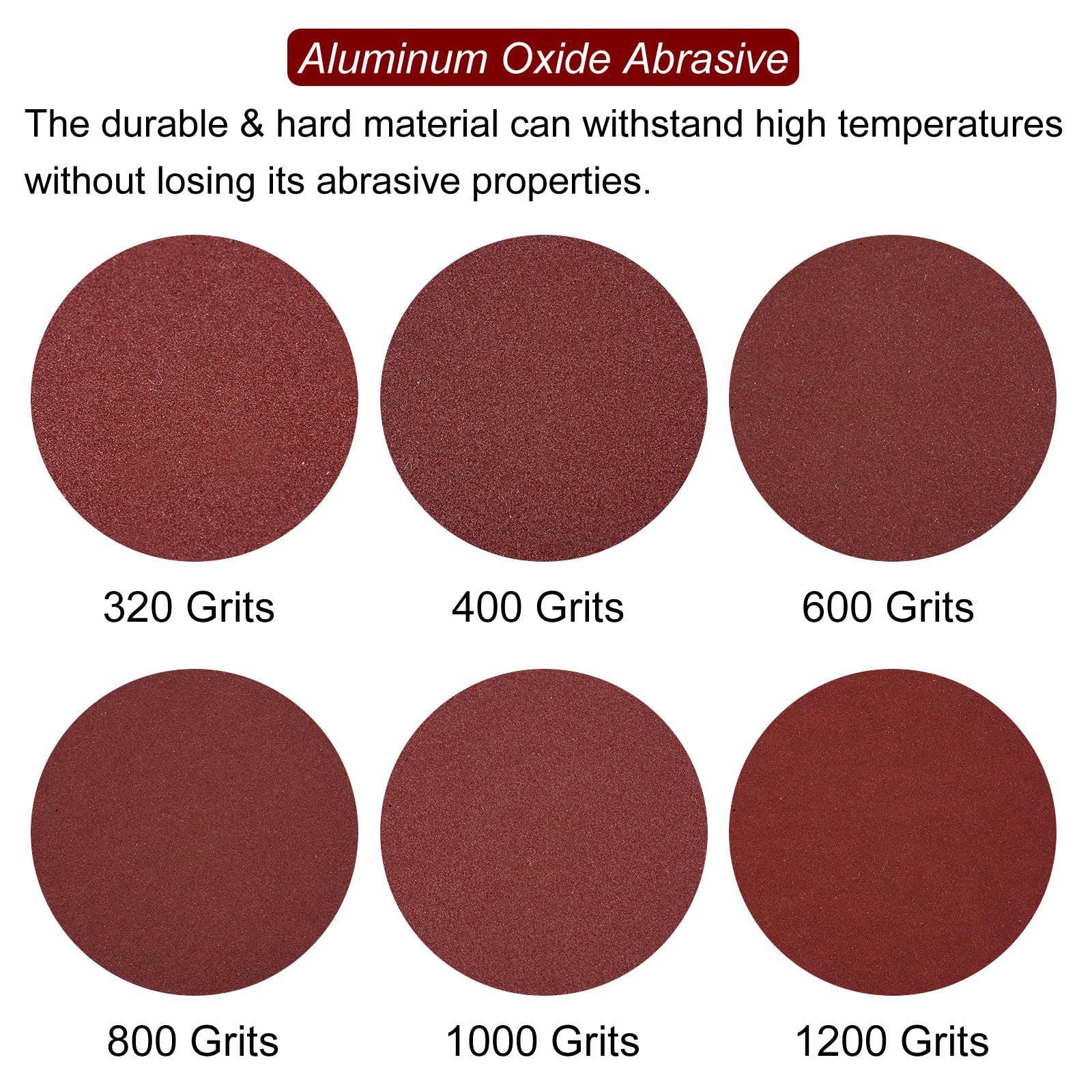 HARFINGTON 60pcs Aluminum Oxide Sanding Pads - 320/400/600/800/1000/1200 Grits Triangular Hook & Loop Sandpaper Sheets for Woodworking, Metal Polishing & DIY Projects - Compatible with Detail Sanders & Multitools (10pcs Each Grit)