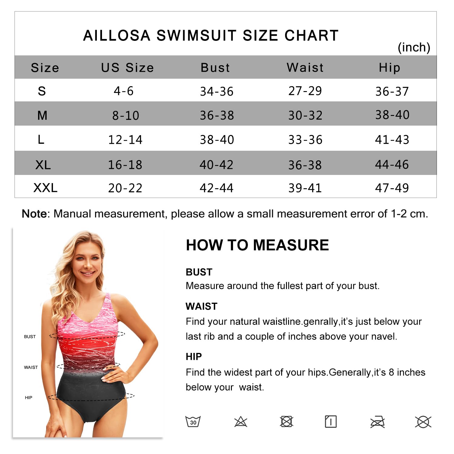 AILLOSA Women's Tummy Control Push Up One Piece Swimsuits - Sexy Monokini Bathing Suit for Beach, Pool & Vacation | Plus Size Swimwear for Women