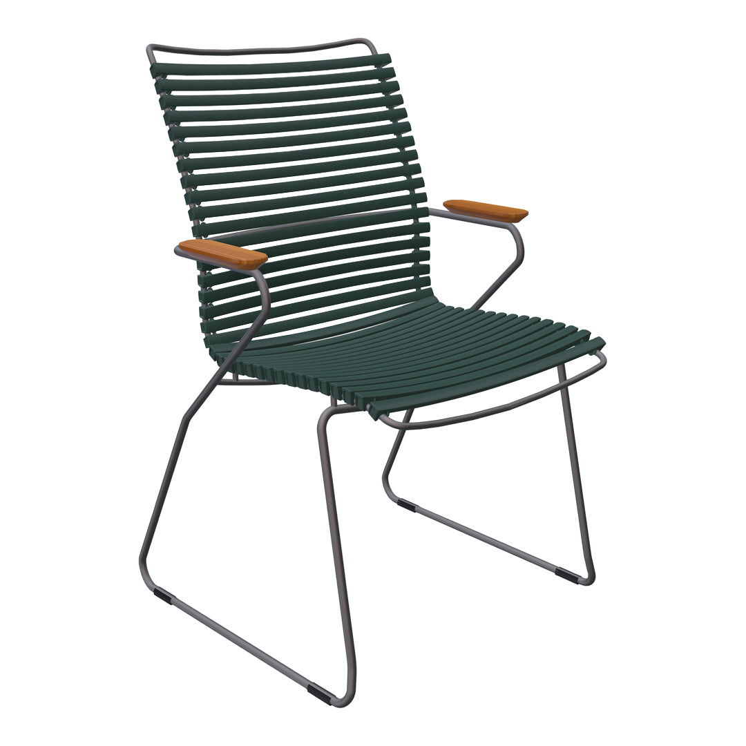 Click Outdoor Tall Back Dining Chair - Weather-Resistant Patio Dining Chairs for Backyard, Garden & Poolside - Comfortable Outdoor Seating for Restaurants, Cafes & Home Decoration