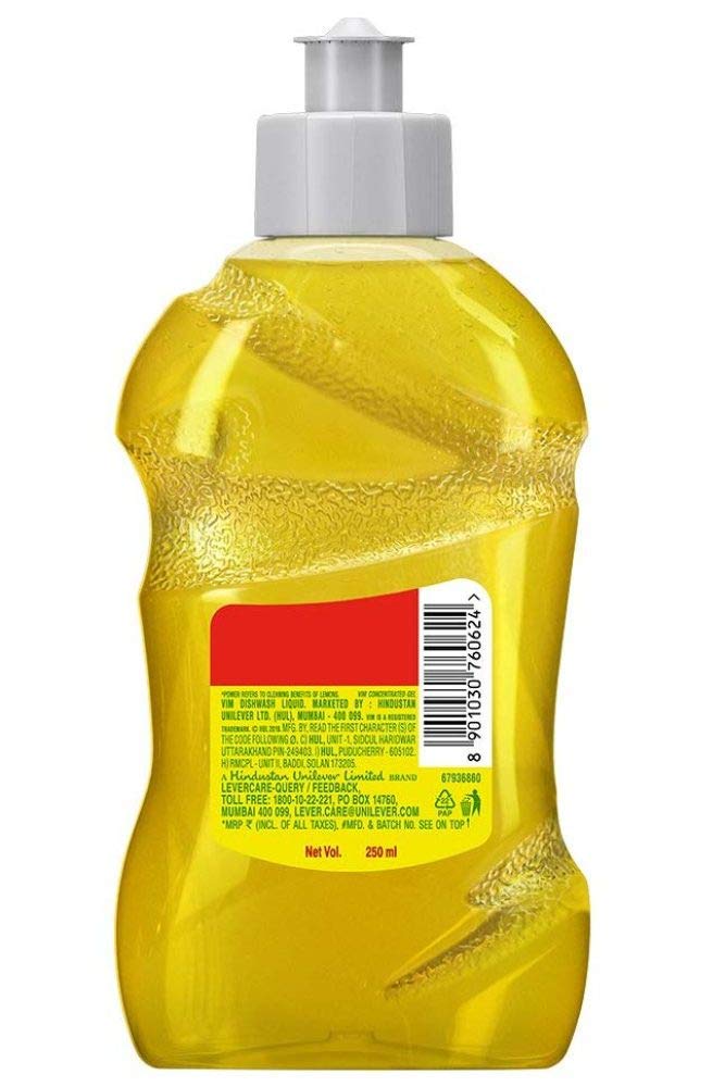Vim Lemon Dishwashing Liquid - 750ml + Free 250ml | Powerful Degreaser for Kitchen, Dishes & Utensils | Fresh Lemon Scent for a Sparkling Clean | Ideal for Home, Restaurants & Catering