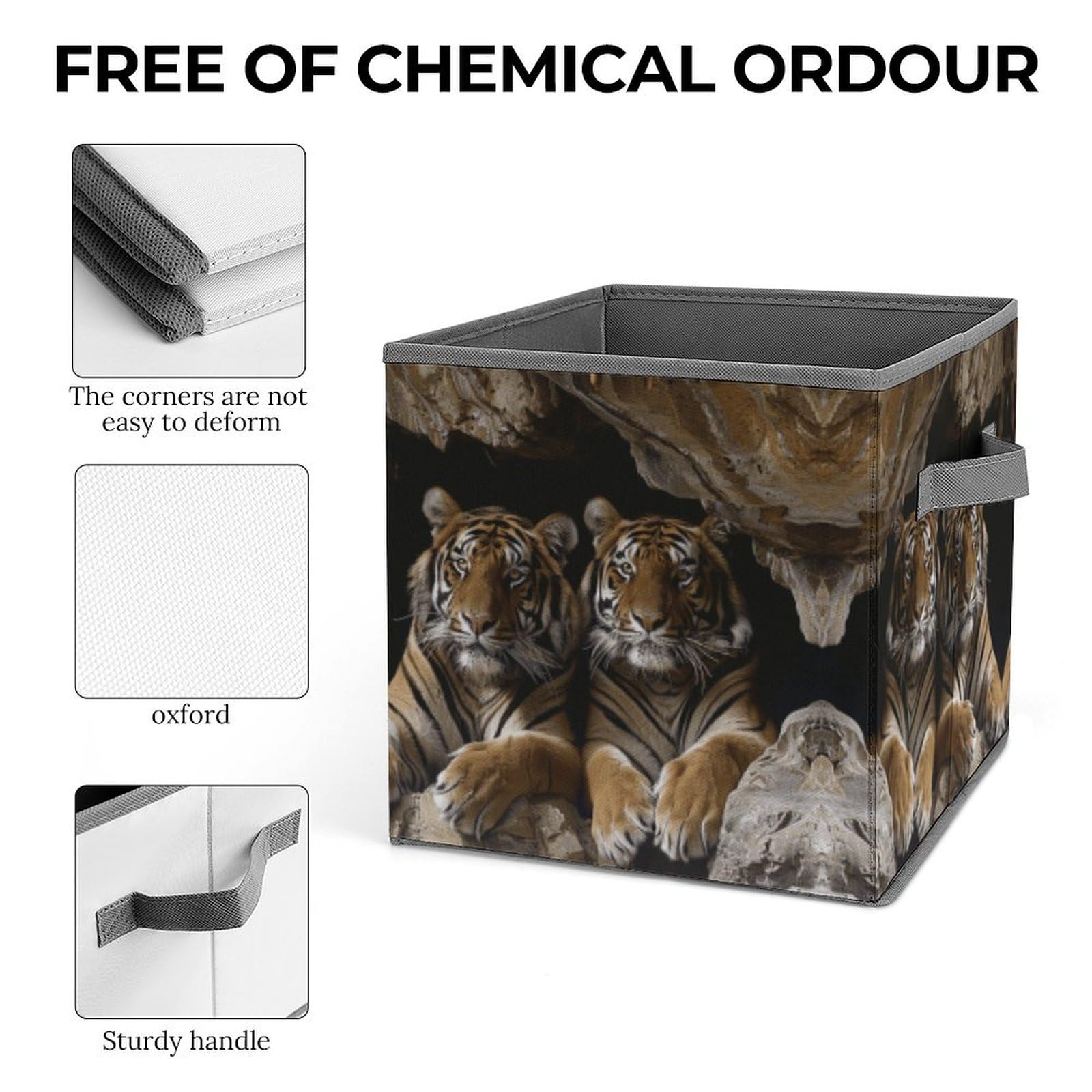 Foldable Storage Cubes with Handles - Closet Organizer Bins for Cabinet, Shelf & Closet Organization | Perfect for Bedroom, Kids Room & Office Storage Solutions