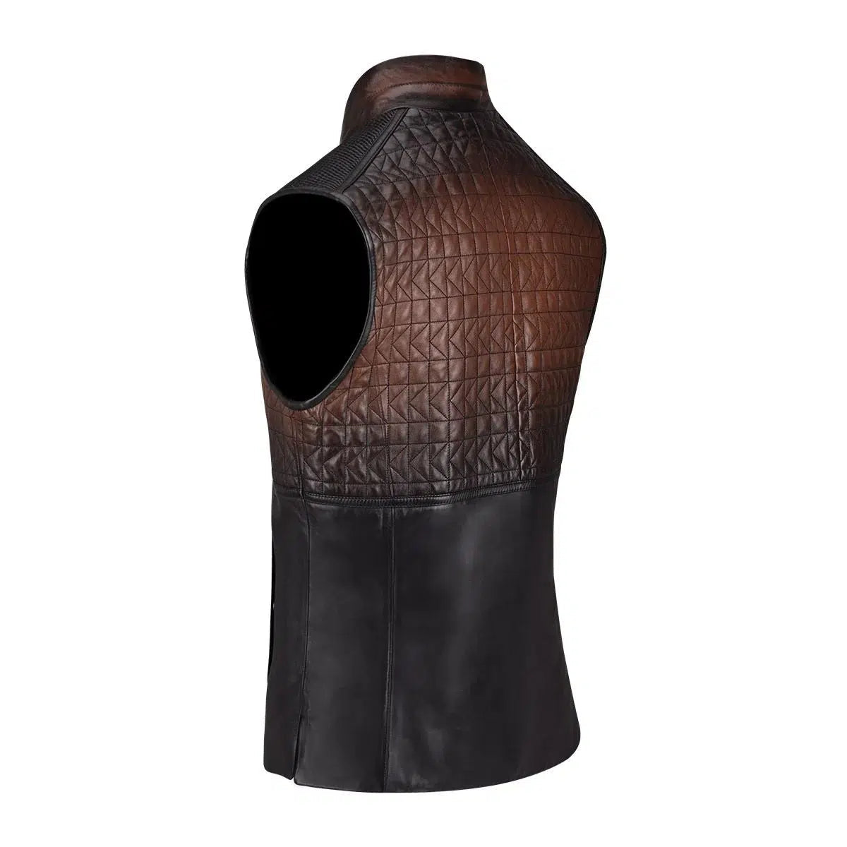 Men's H295COB Cuadra Brown Casual Lambskin Leather Quilted Vest - Stylish Outerwear for Fall & Winter Fashion, Outdoor Activities & Everyday Wear