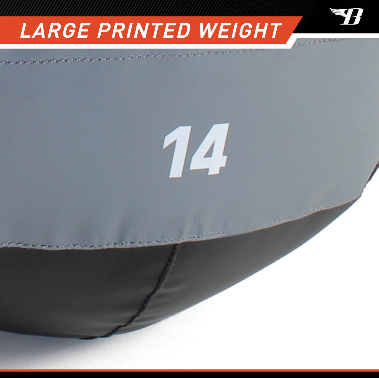 Bionic Body 14lb Weighted Medicine Ball for Strength Training & CrossFit - Perfect for Home Gym, Functional Fitness & Athletic Conditioning | BBWB 1214