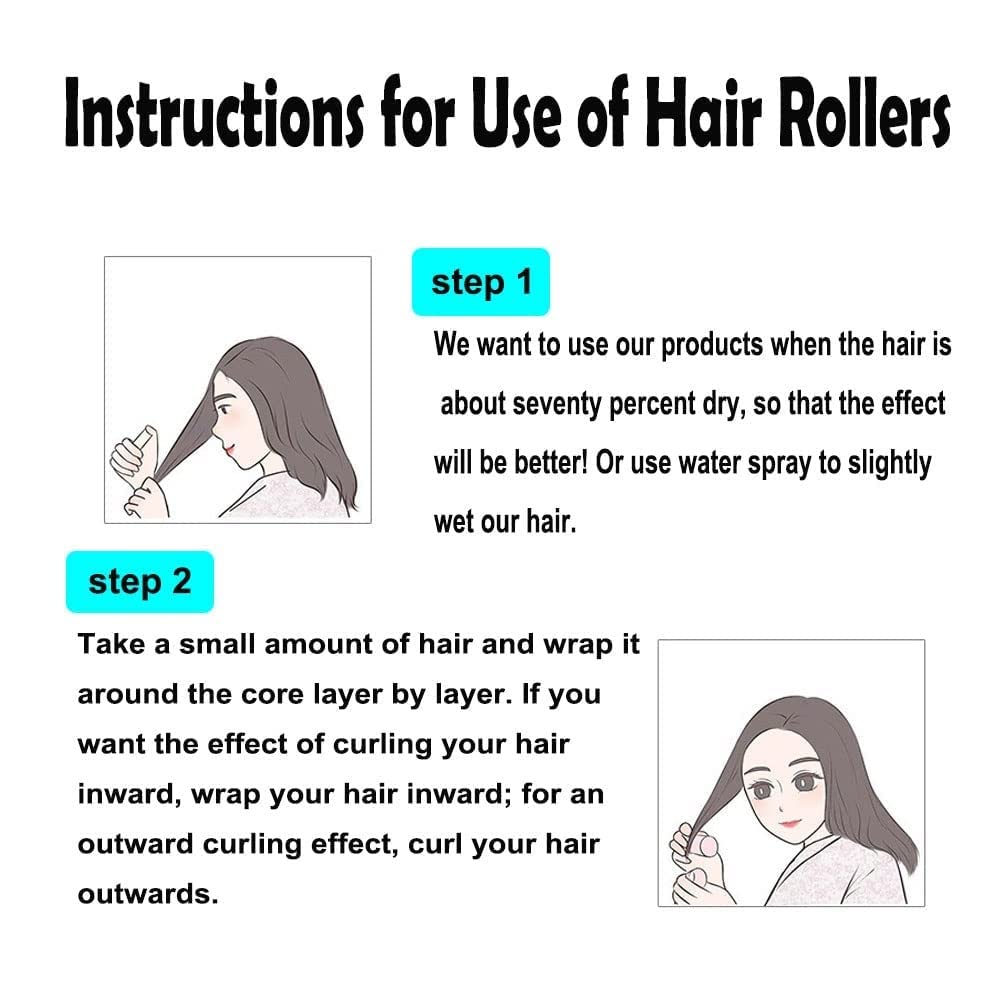 12PCS Sweetpea Hair Rollers for Curling - Self Grip Holding Rollers for Long, Medium & Short Hair (1.5 X 6 CM) | Perfect for Home Styling, Salon Use & Travel | SVR001