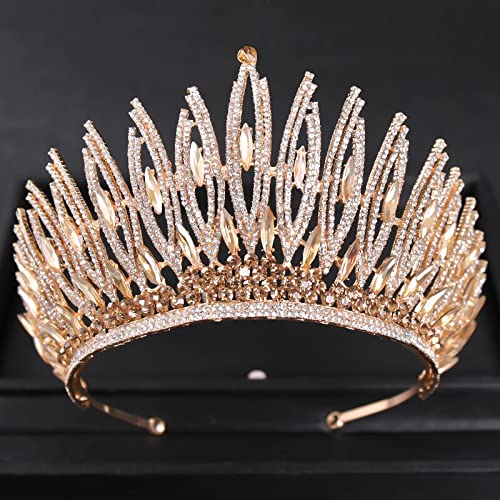Luxury Gold Crystal Wedding Tiara for Women - Rhinestone Bridal Crown Hair Jewelry for Prom, Party & Special Occasions | Elegant Diadem for Brides & Women's Events