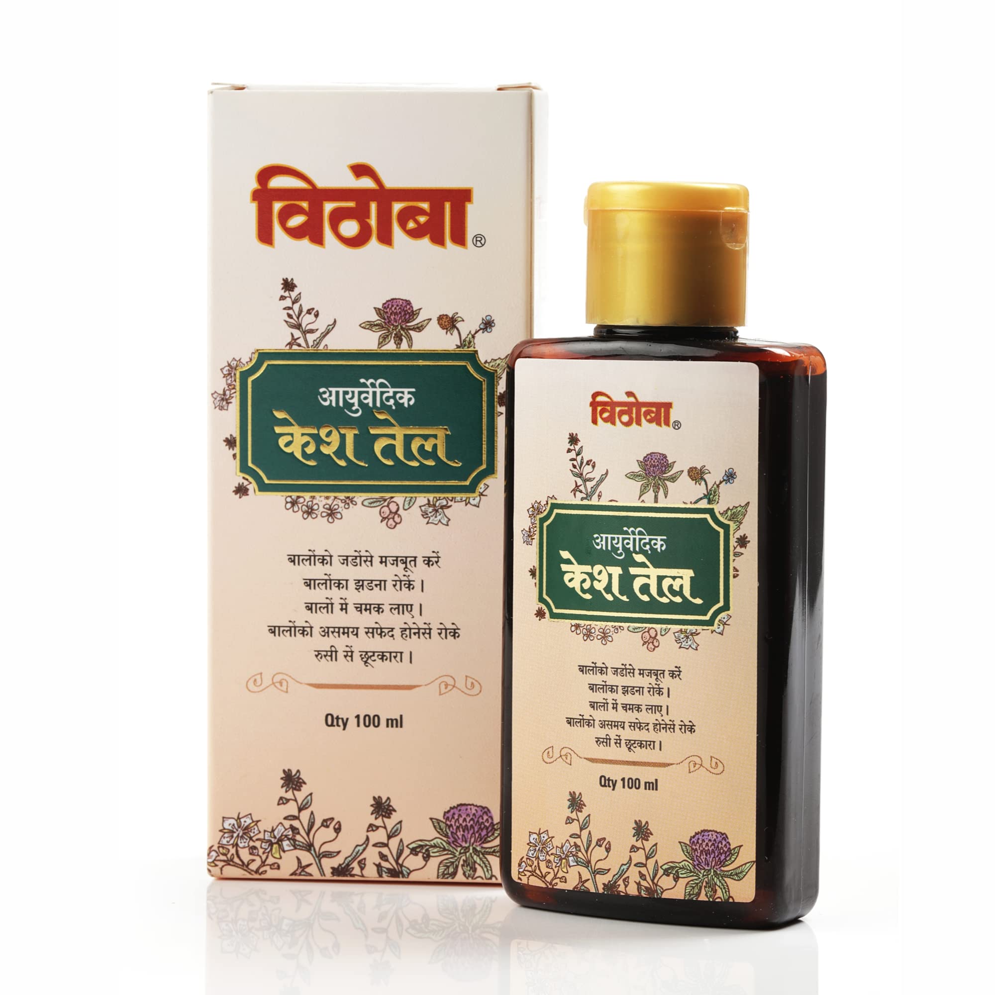 Vithoba Ayurvedic Hair Oil for Men & Women - 100ml | Natural Anti Hair Fall & Hair Growth Treatment | Strengthens, Softens & Thickens Hair | Perfect for Daily Scalp Massage & Hair Care Routine