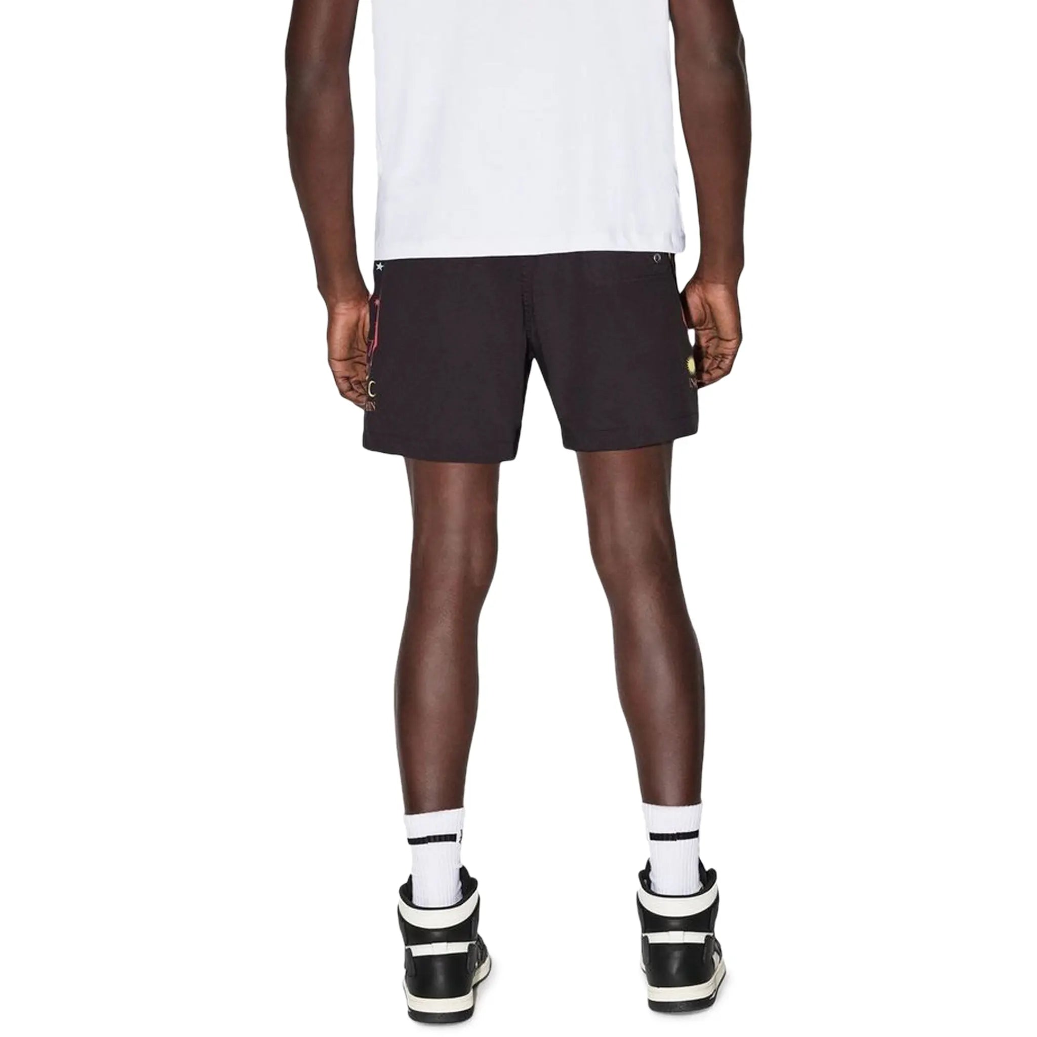 Amiri Fortune Black Swim Shorts for Men - Quick Dry, Comfortable Beach & Pool Swimwear - Perfect for Swimming, Surfing, and Summer Vacations