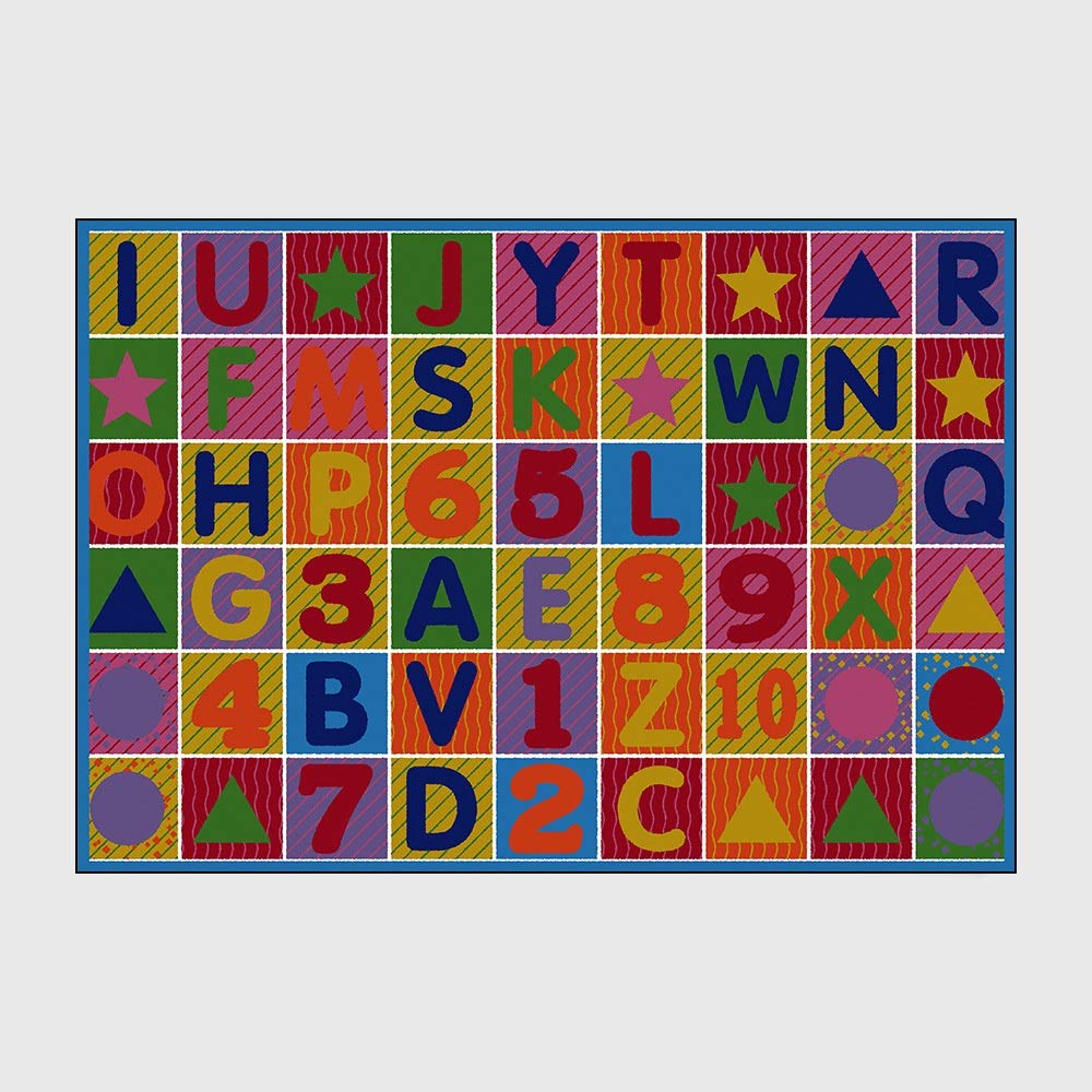 **Ksainiy Soft Non-Slip Baby Play Mat - Cute Cartoon Alphabet & Geometric Puzzle Design, Velvet Crawling Rug for Nursery, Bedroom & Playroom (100x160cm) - Perfect for Learning, Crawling & Safe Playtime**