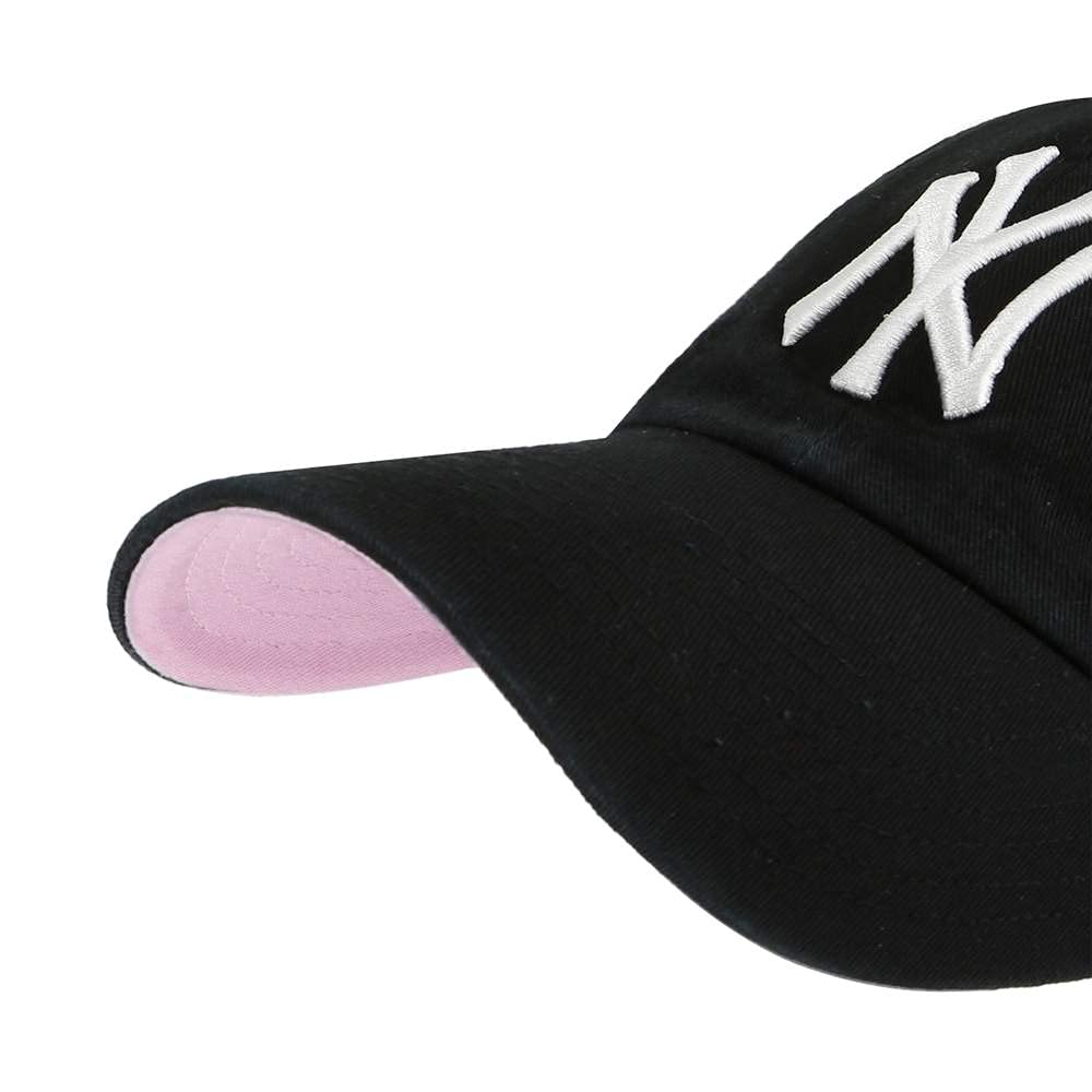 New York Yankees Adjustable Baseball Cap - Official MLB Licensed, Black/White/Pink, One Size Fits Most - Perfect for Games, Fan Gear & Streetwear Fashion