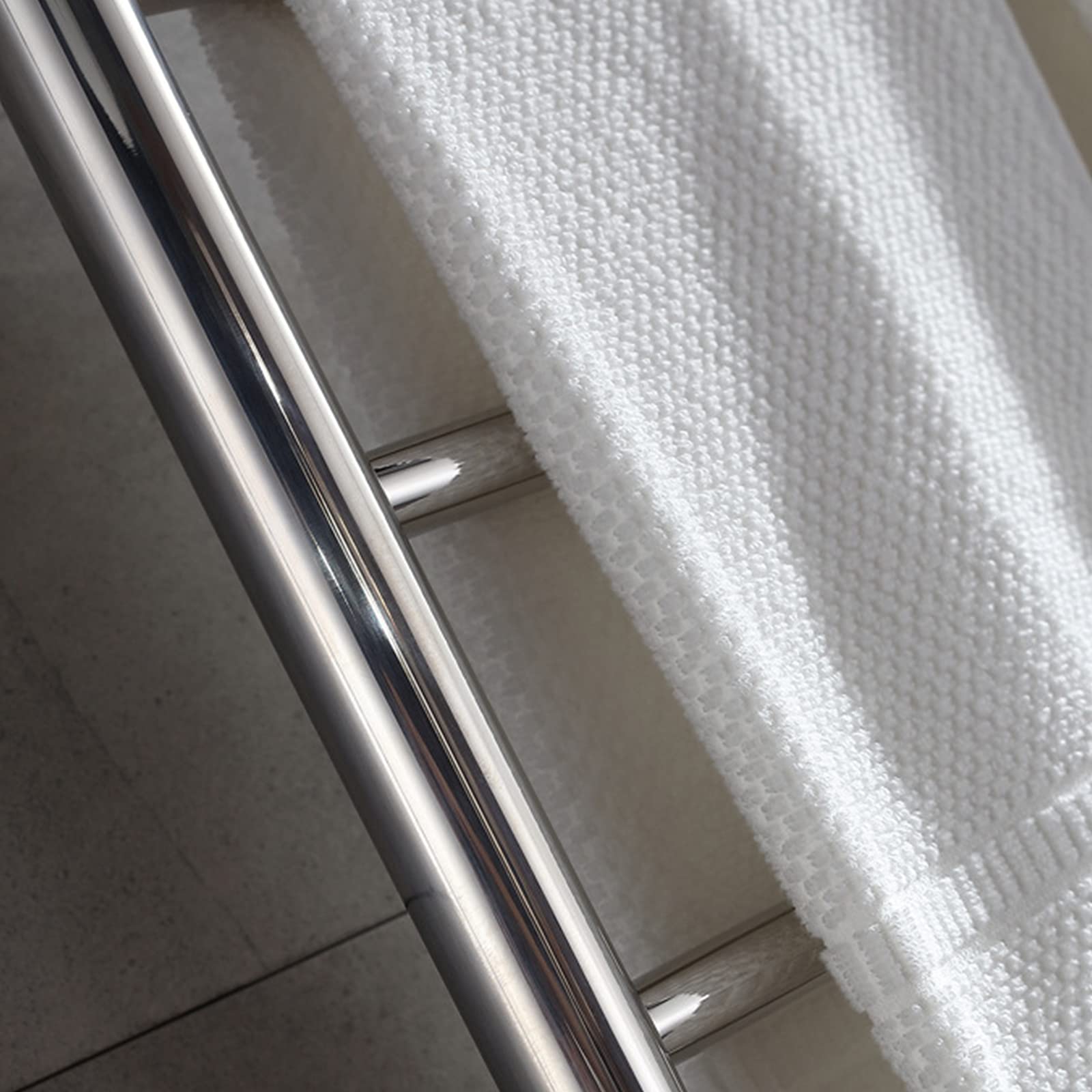 Electric Heated Towel Rack - 6 Round Bar Wall Mounted Stainless Steel Towel Warmer with Low Energy Consumption | Modern Bathroom Radiator for Spa, Luxury Hotels & Cozy Homes