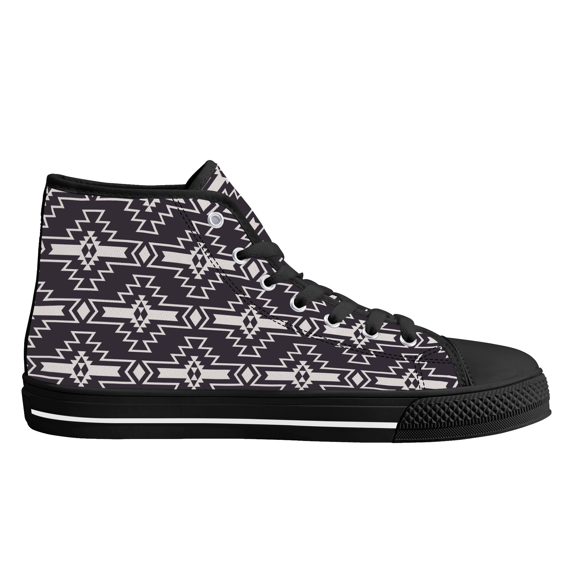 Aztec Design Men's High Top Canvas Sneakers - Stylish & Comfortable for Casual Wear, Street Fashion, and Outdoor Activities