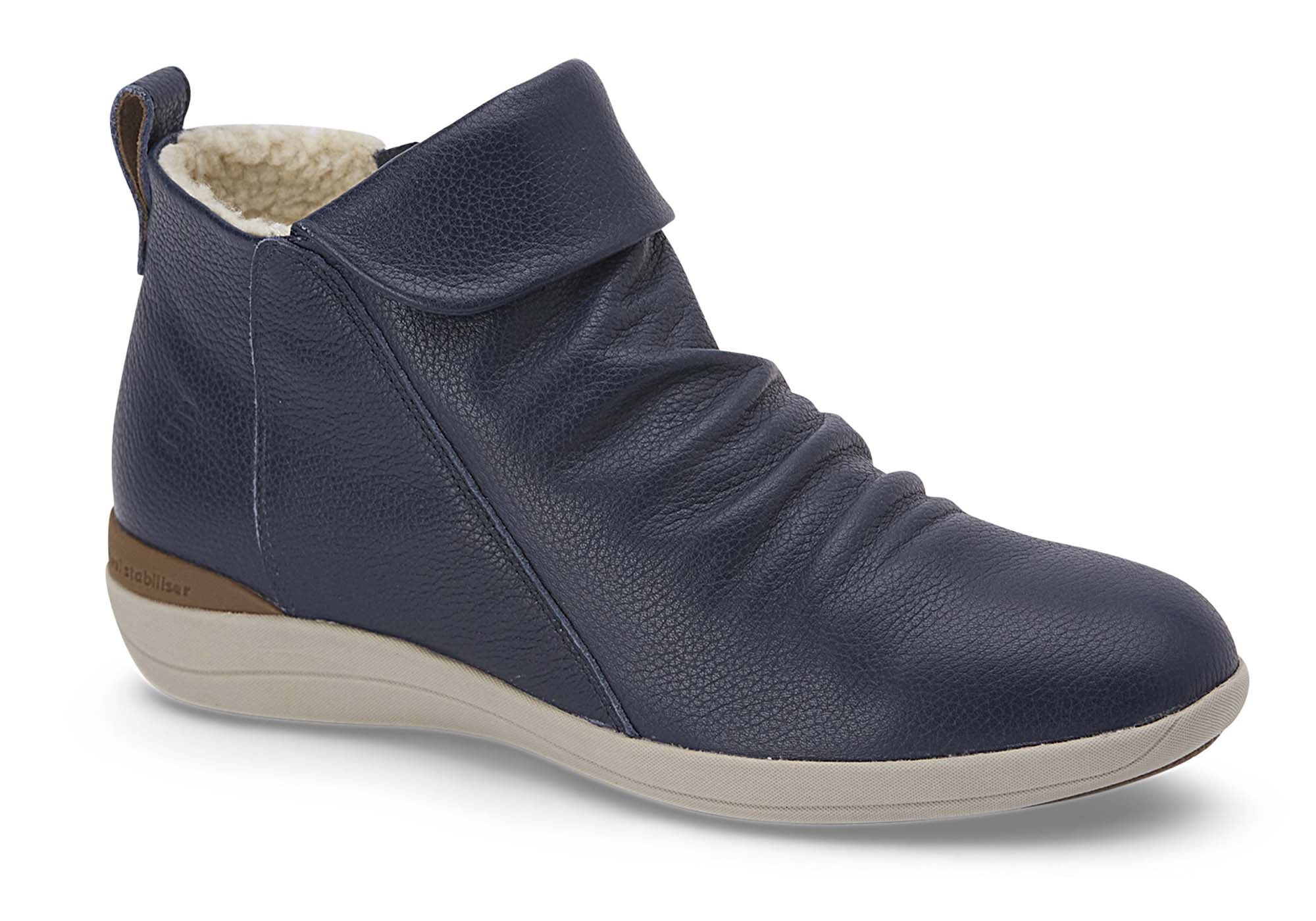 Homyped Glee Women's Supportive Leather Ankle Boots - Comfortable & Stylish Low Heel Booties for Work, Walking & Everyday Wear
