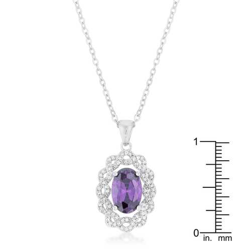 Elegant Amethyst Oval Drop Pendant Necklace for Women - Perfect for Weddings, Parties & Everyday Wear