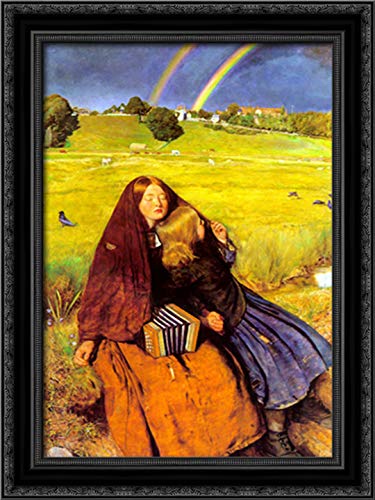 18x24 Black Ornate Wood Framed Canvas Art - The Blind Girl Painting by James Jacques Joseph Tissot - Vintage Home Decor for Living Room, Bedroom & Office Wall Art