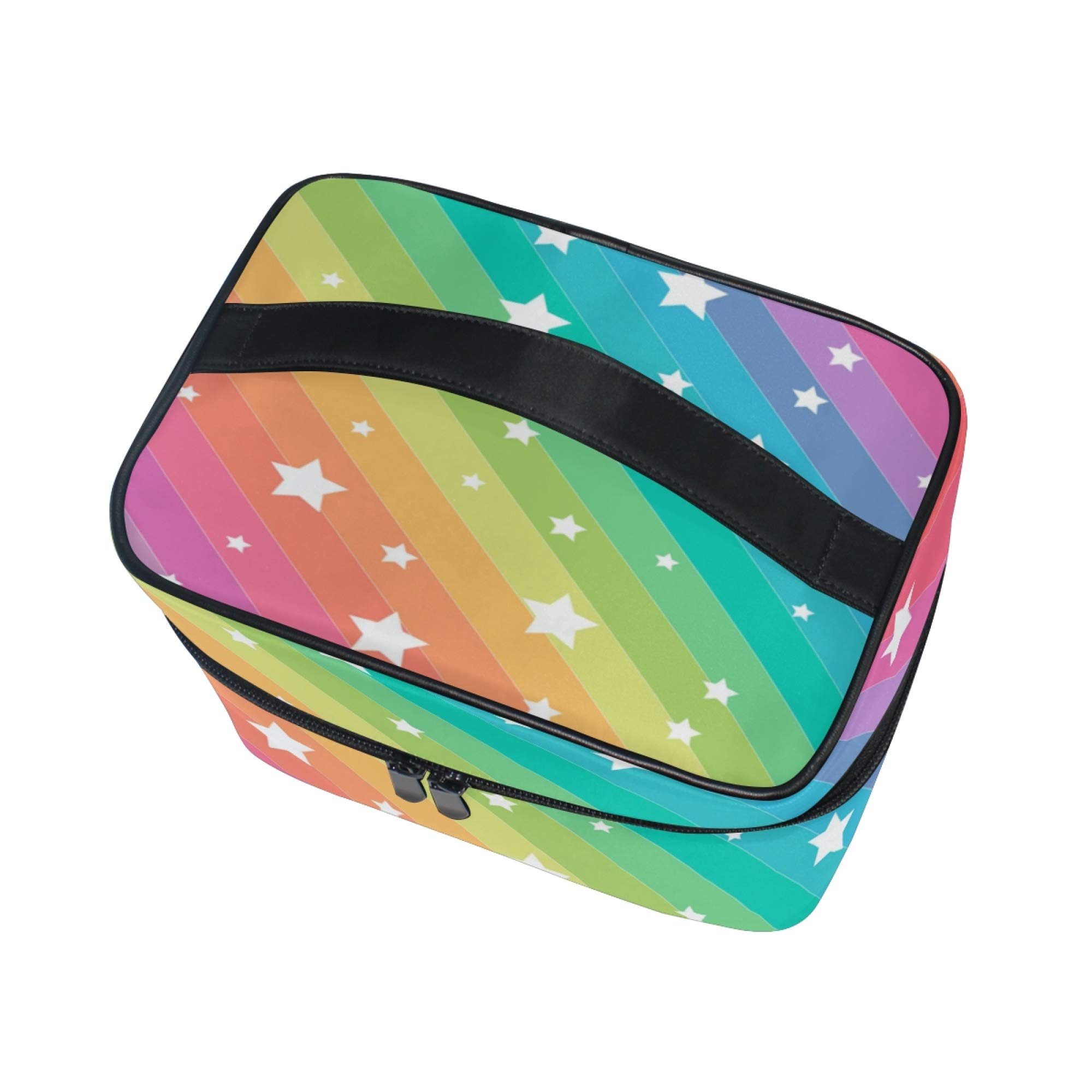 Rainbow Stars Makeup Bag for Women - Travel Cosmetic Organizer for Toiletries & Beauty Essentials