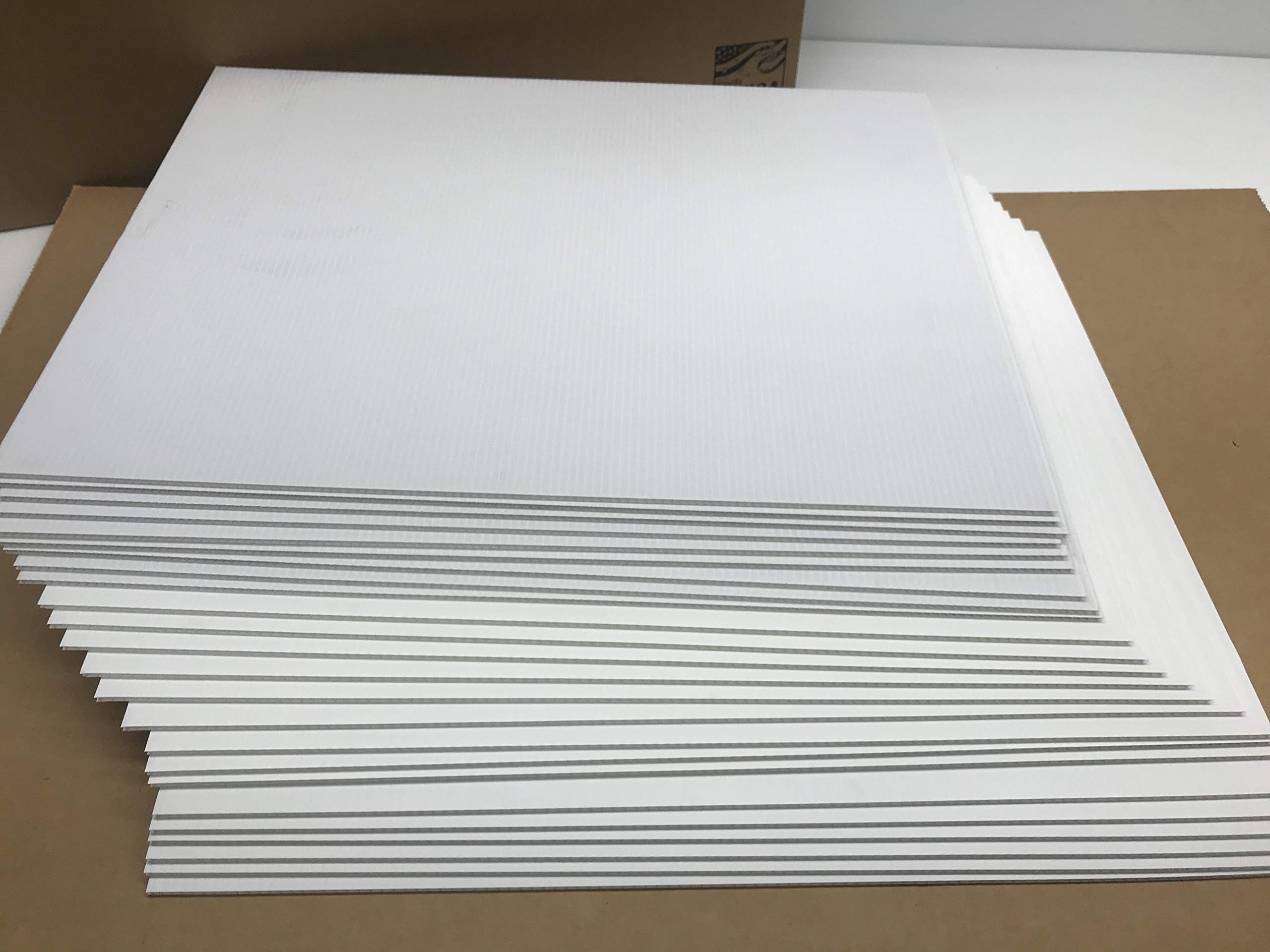 100-Pack 12x18 Inch White Corrugated Plastic Yard Signs - 4mm Thick, Durable & Weatherproof for Advertising, Events, Political Campaigns, Real Estate, Garage Sales - Same Day Shipping (100SignBoard12x18)