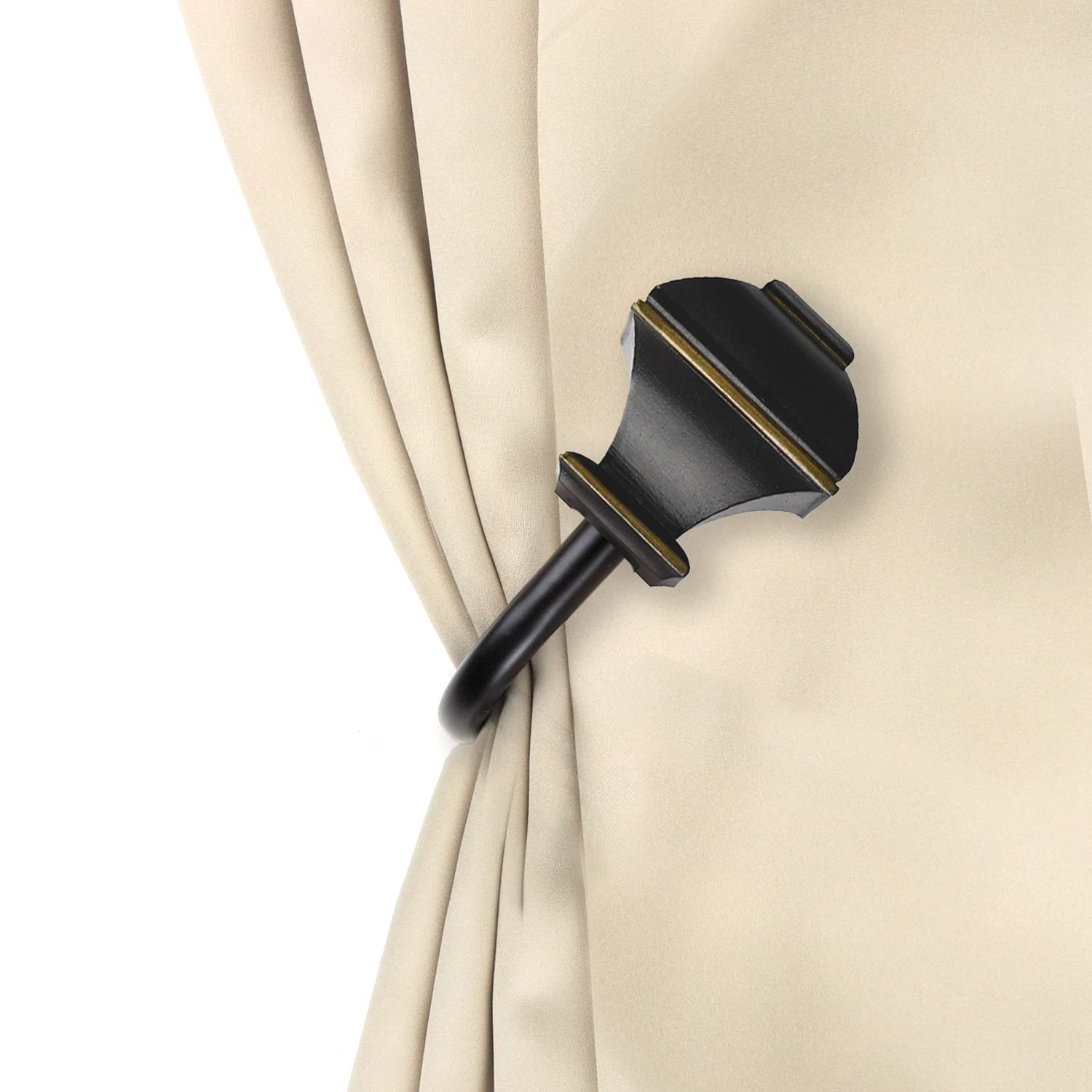 Stylish Black Arya Curtain Holdback Pair - Elegant Window Dressing for Living Room & Bedroom Decor