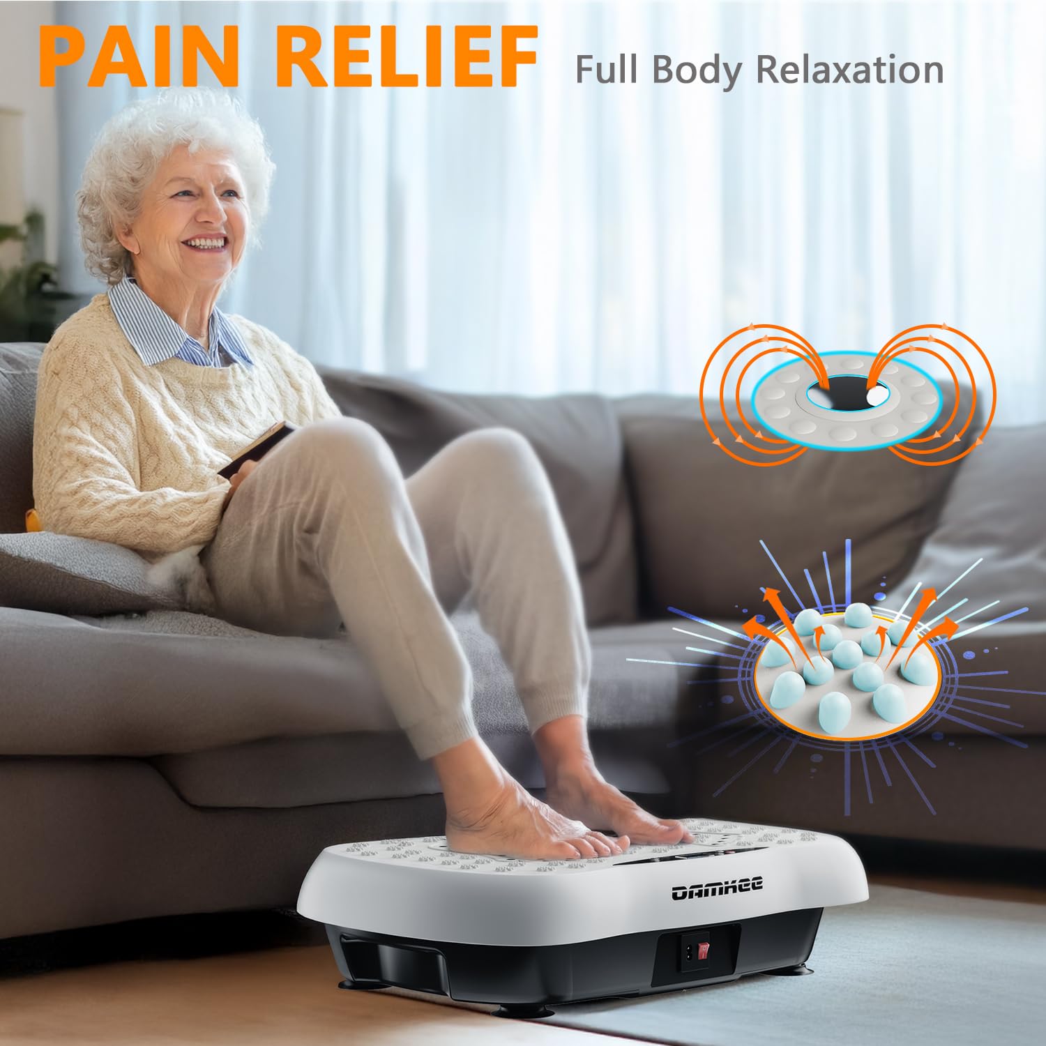 **Vibration Plate Exercise Machine for Weight Loss & Full Body Workout - 120 Adjustable Speeds, 330 Lbs Capacity - Power Vibrating Platform for Home Gym, Lymphatic Drainage & Muscle Recovery**    *(Ideal for Home Fitness, Weight Management, Toning, Circulation Boost & Relaxation)*