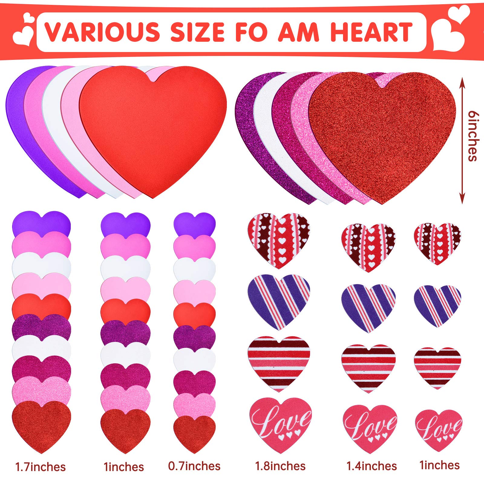 402-Piece Valentine's Heart Doilies & Foam Stickers Set - 4 Inch DIY Craft Supplies for Valentine's Day, Weddings, Party Decorations, Scrapbooking, and Home Decoration