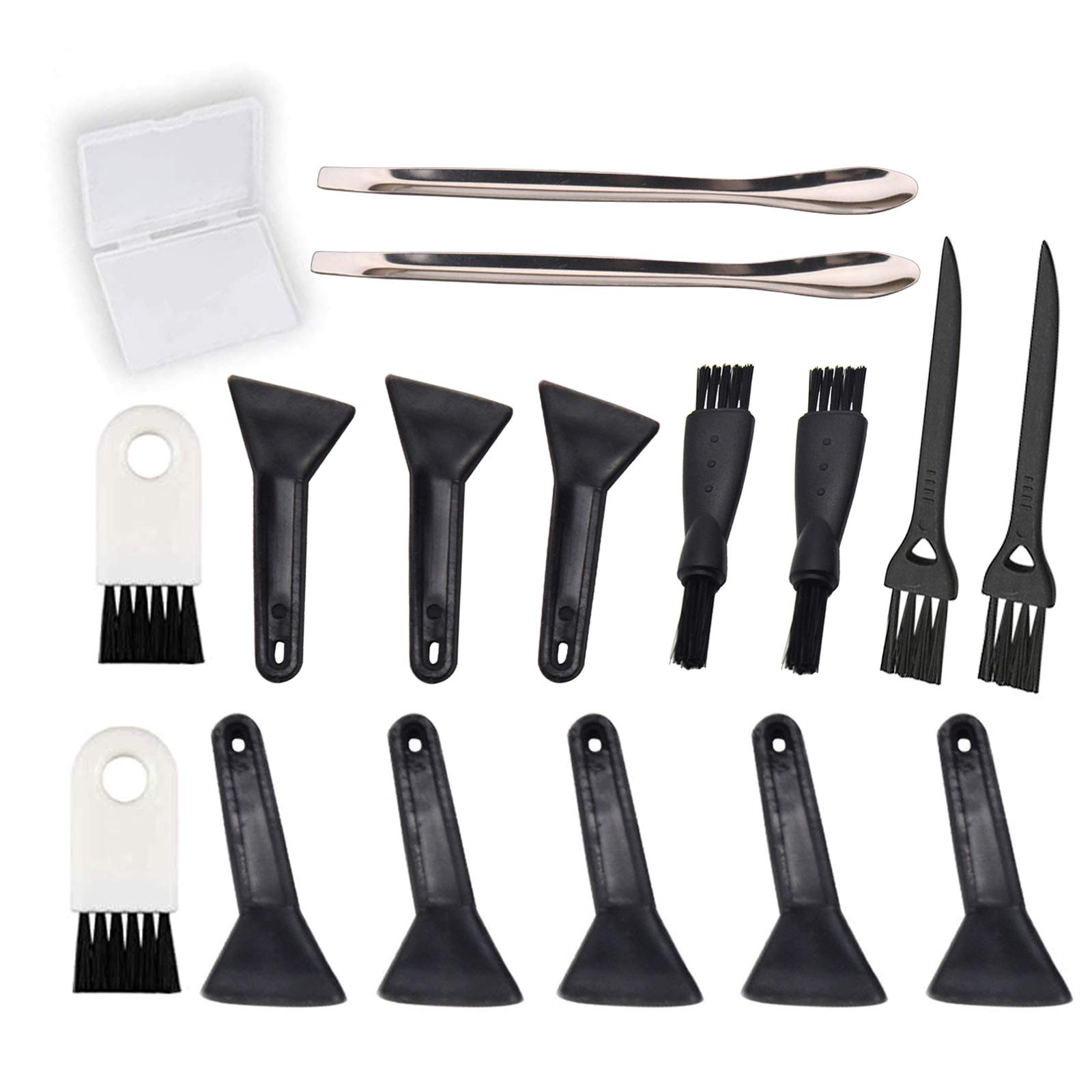 Premium Herb Grinder Scraper Kit - Black Keef Scrapers with Brushes & Spoons Set, Includes Storage Case - Perfect for Grinding, Collecting & Storing Herbs, Spices & Tobacco