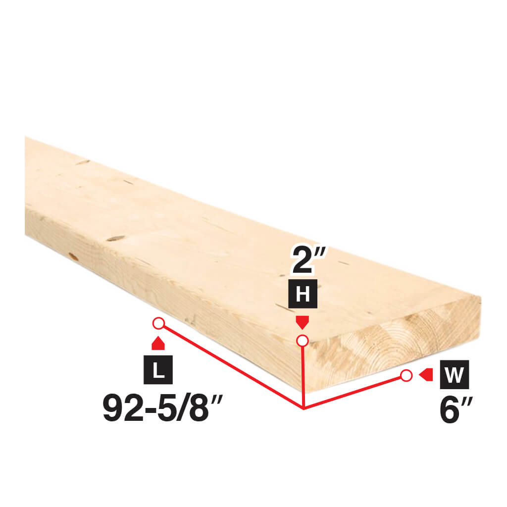 Premium 2x6x92-5/8 Spruce Lumber - Kiln-Dried, Durable Construction Wood for Framing, Decking, and DIY Projects - Perfect for Home Renovation and Outdoor Structures