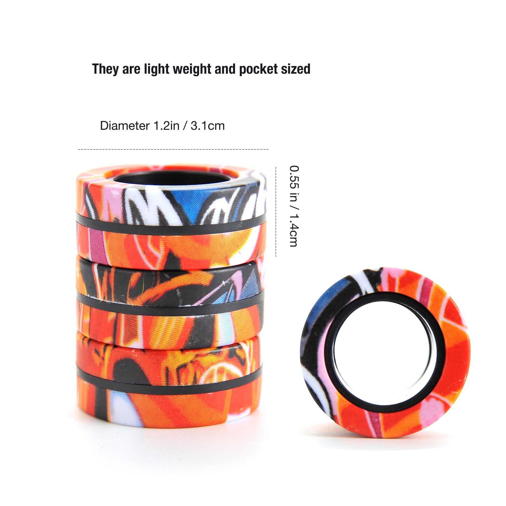PowerTRC 3-Piece Magnetic Fidget Rings Set for Adults & Kids | Stress Relief Spinner for ADHD, OCD, Anxiety & Autism Therapy | Fun Sensory Toy for Teen Boys | Perfect for Office, School & Travel Use